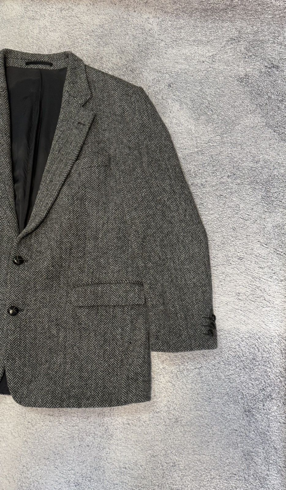 Harris Tweed Harris Tweed Herringbone Blazer Wool Men 44R Tailored Jacket Size 44R - 4 Thumbnail