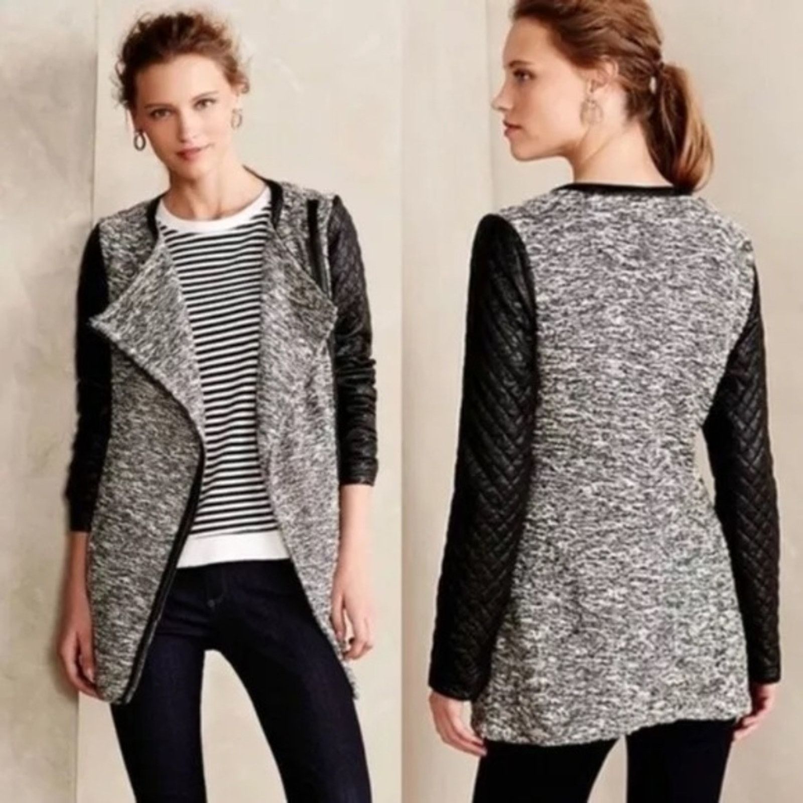 Anthropologie Cartonnier Anthropologie Gray Knit Jacket Women’s Small Size S / US 4 / IT 40 - 1 Thumbnail