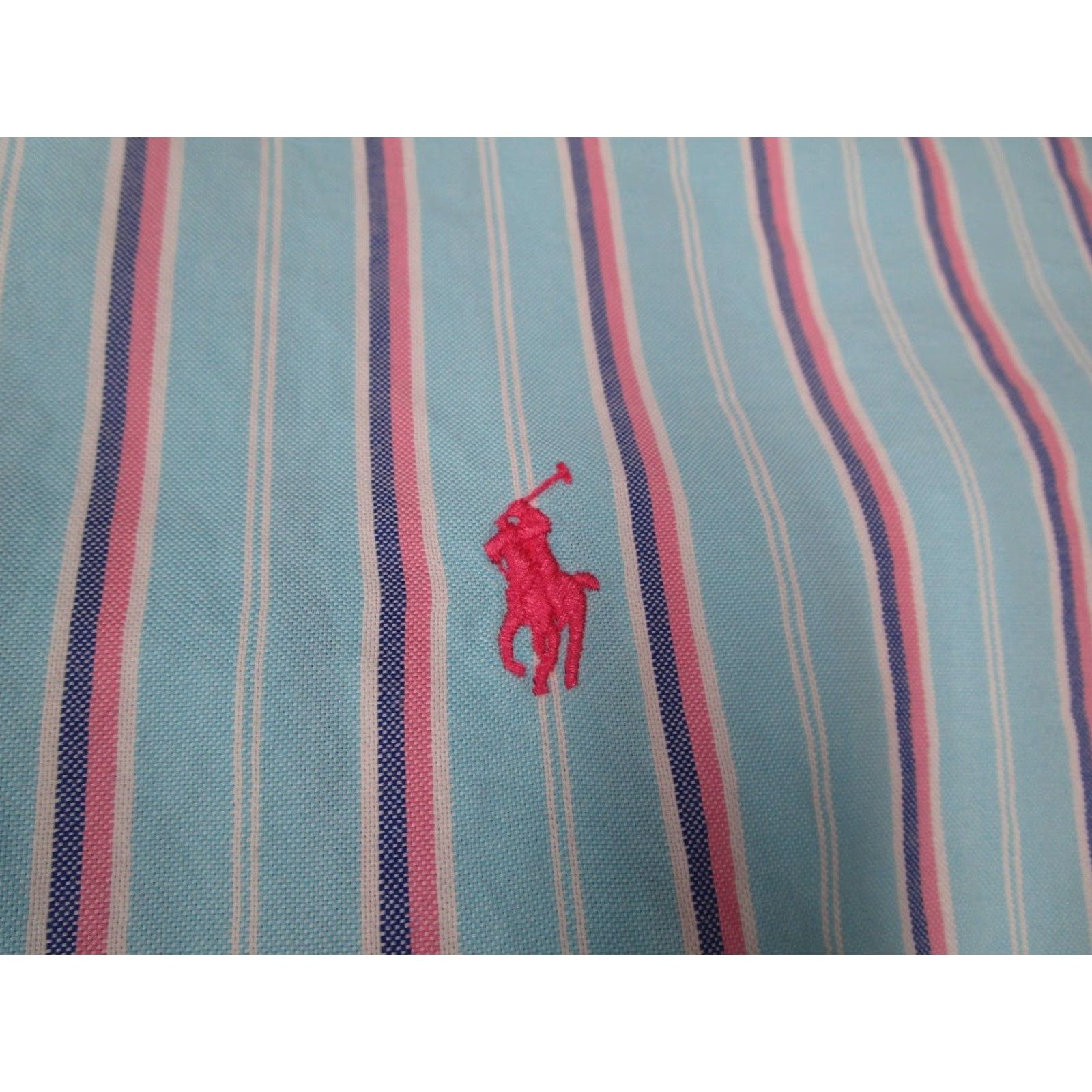 Ralph Lauren VINTAGE Ralph Lauren Mens 2XL XXL Tall Blue Striped Button-Up Shirt Long Sleeve Pony Classic Fit Size US XXL / EU 58 / 5 - 3 Thumbnail