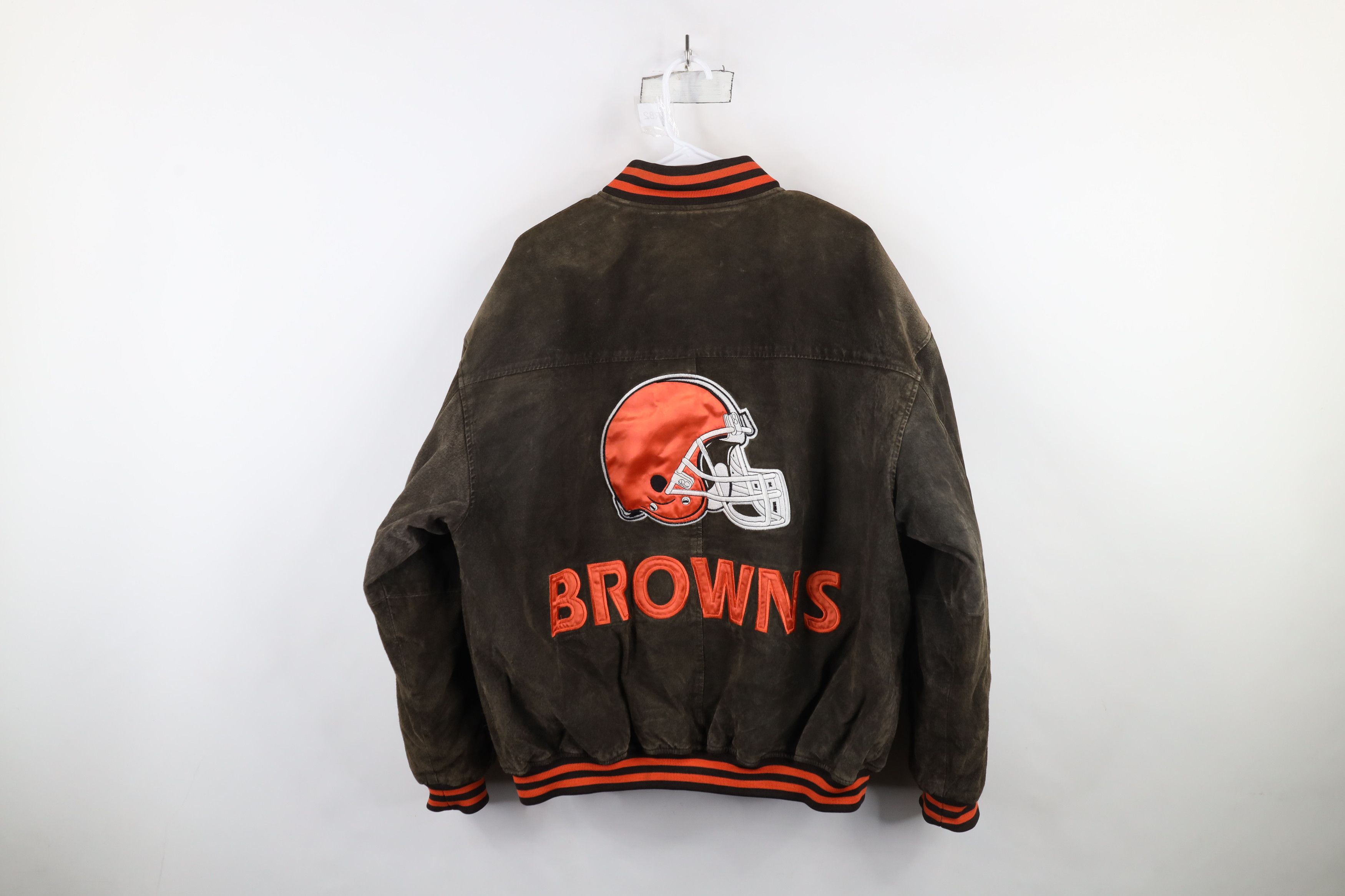 Vintage Vintage 90s Cleveland Browns Football Suede Leather Jacket Size US L / EU 52-54 / 3 - 13 Thumbnail