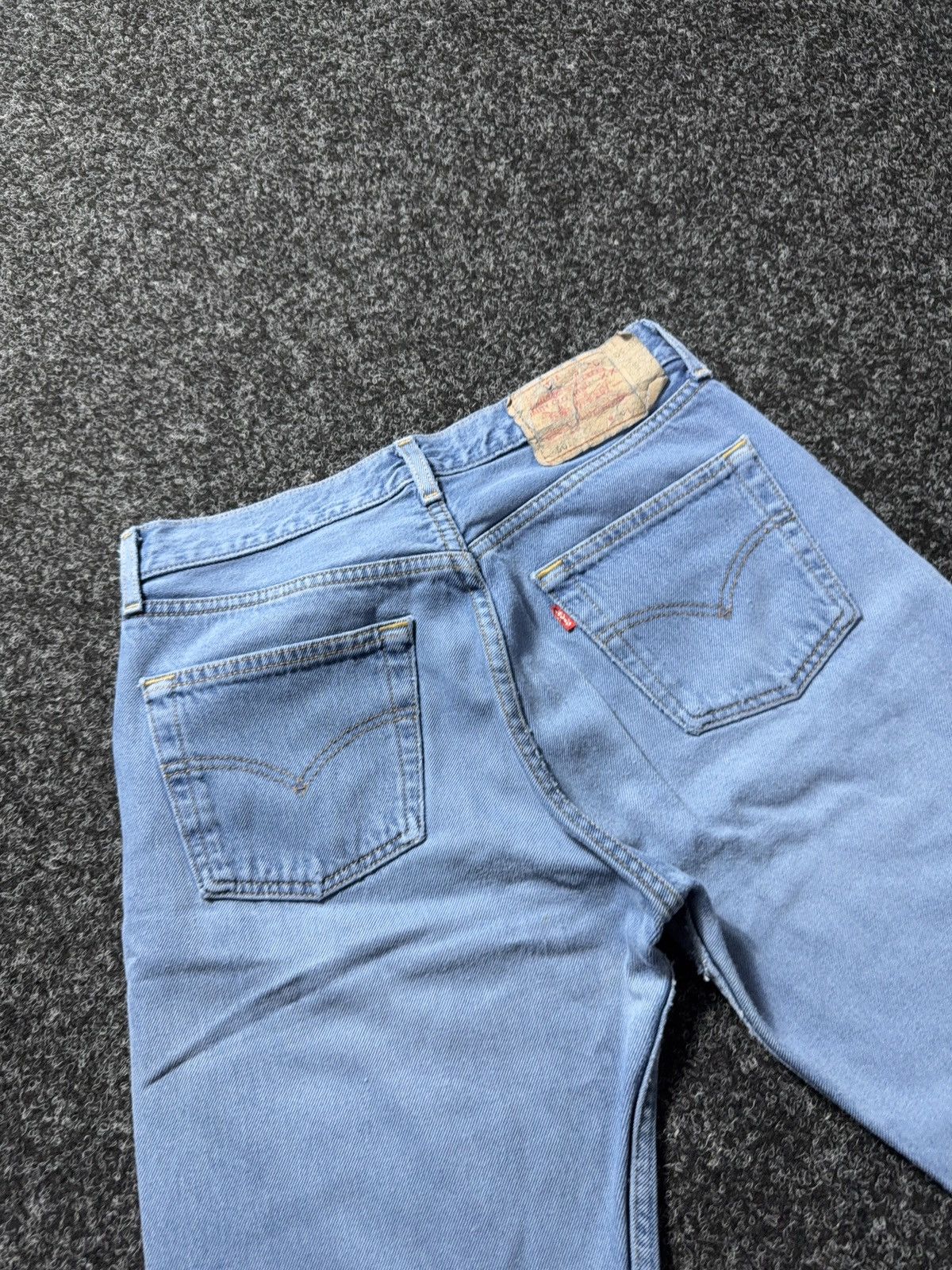 Levi's Vintage Clothing 90s Levi’s 501 USA Distressed Light Wash Straight Leg Jeans Size US 30 / EU 46 - 20 Thumbnail