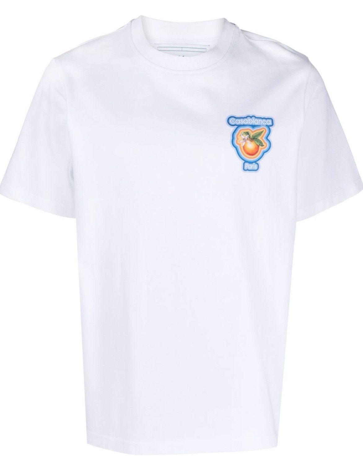 image of Casablanca Radiating Orange Logo T-Shirt in White, Men's (Size 2XL)