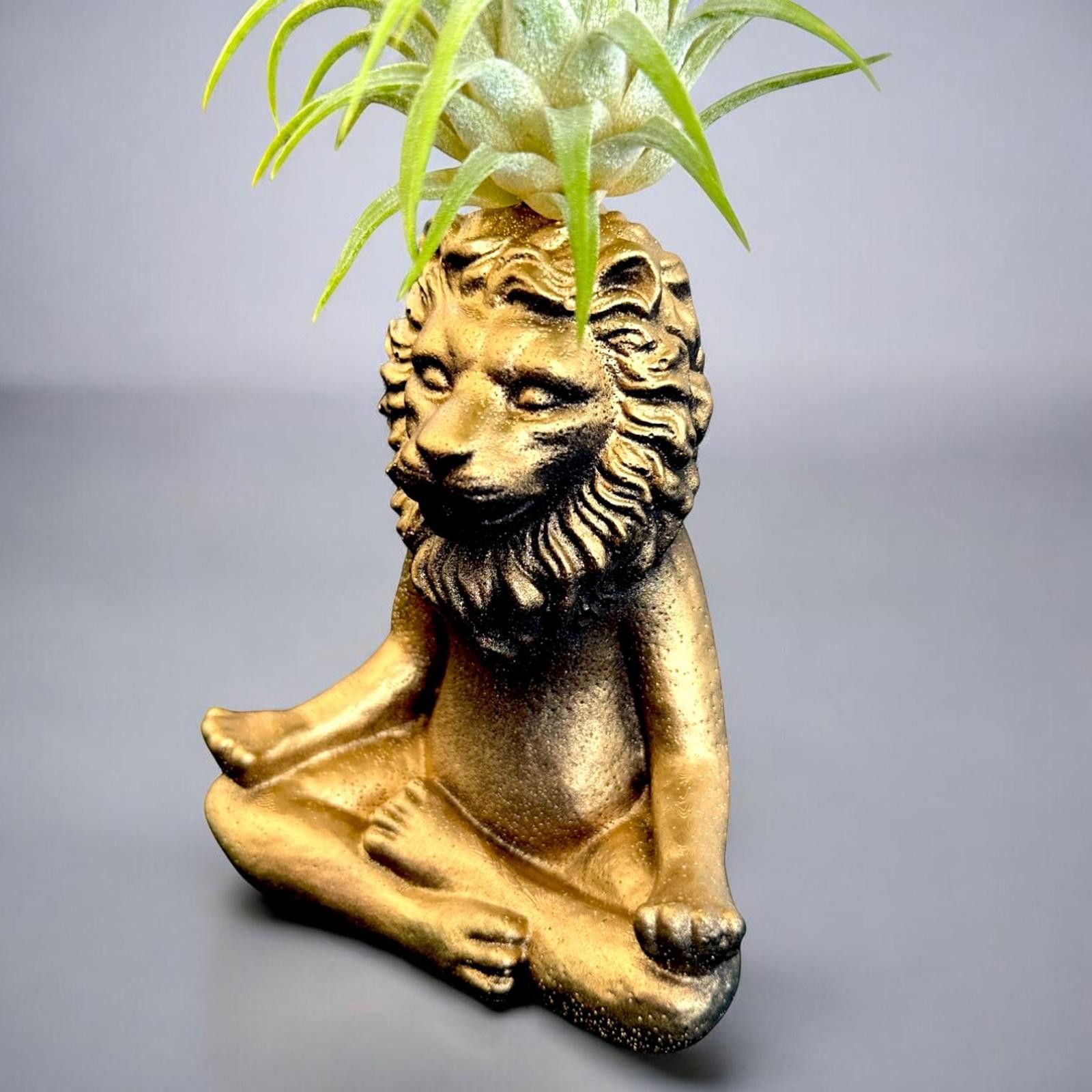 Other Lion Planter – Zen Meditating King of the Jungle, Yoga Gift Size ONE SIZE - 4 Thumbnail