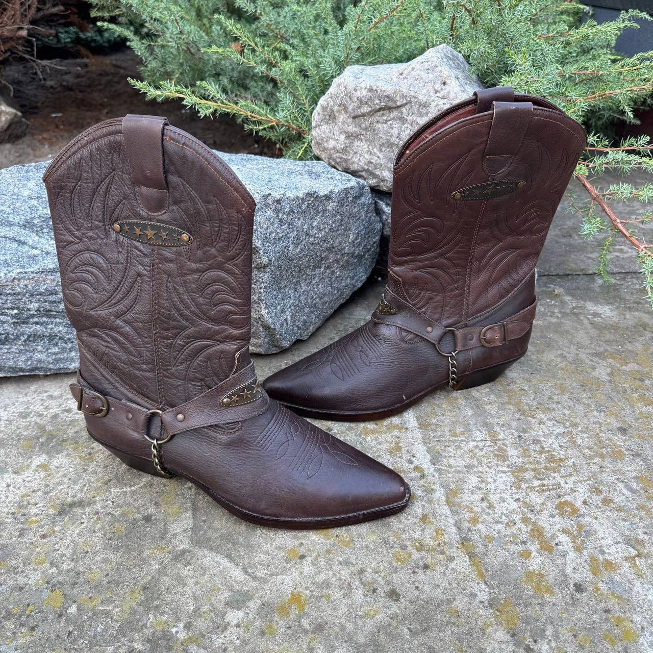 Le Grande Bleu (L.G.B.) VTG Japanese Style Western Blue river Cowboy Leather Boots Size US 12 / EU 45 - 1 Thumbnail