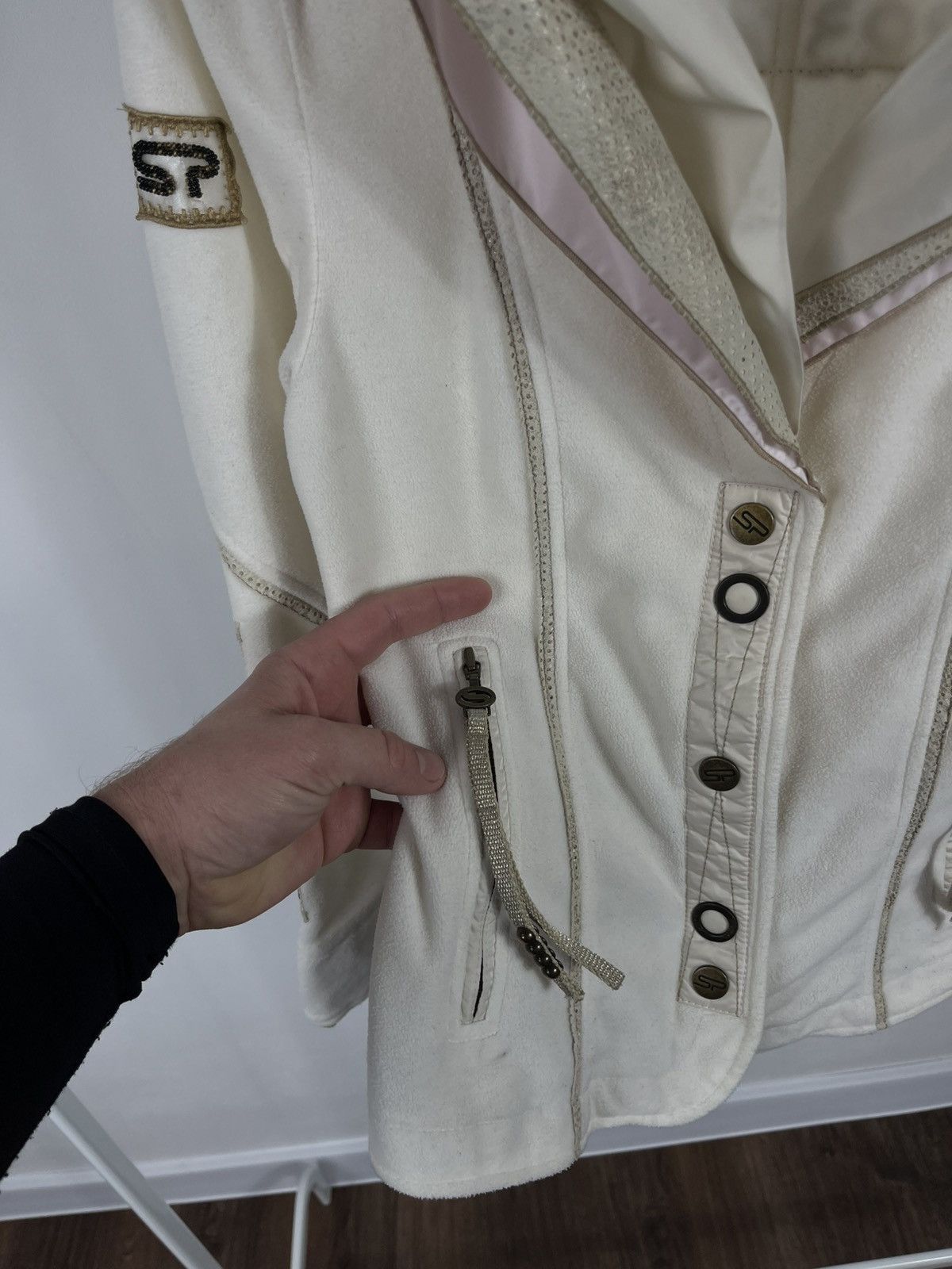 Sportalm Kitzbuhel Sportalm Cream Hooded Jacket With Embroidery Size 36 Size S / US 4 / IT 40 - 5 Thumbnail
