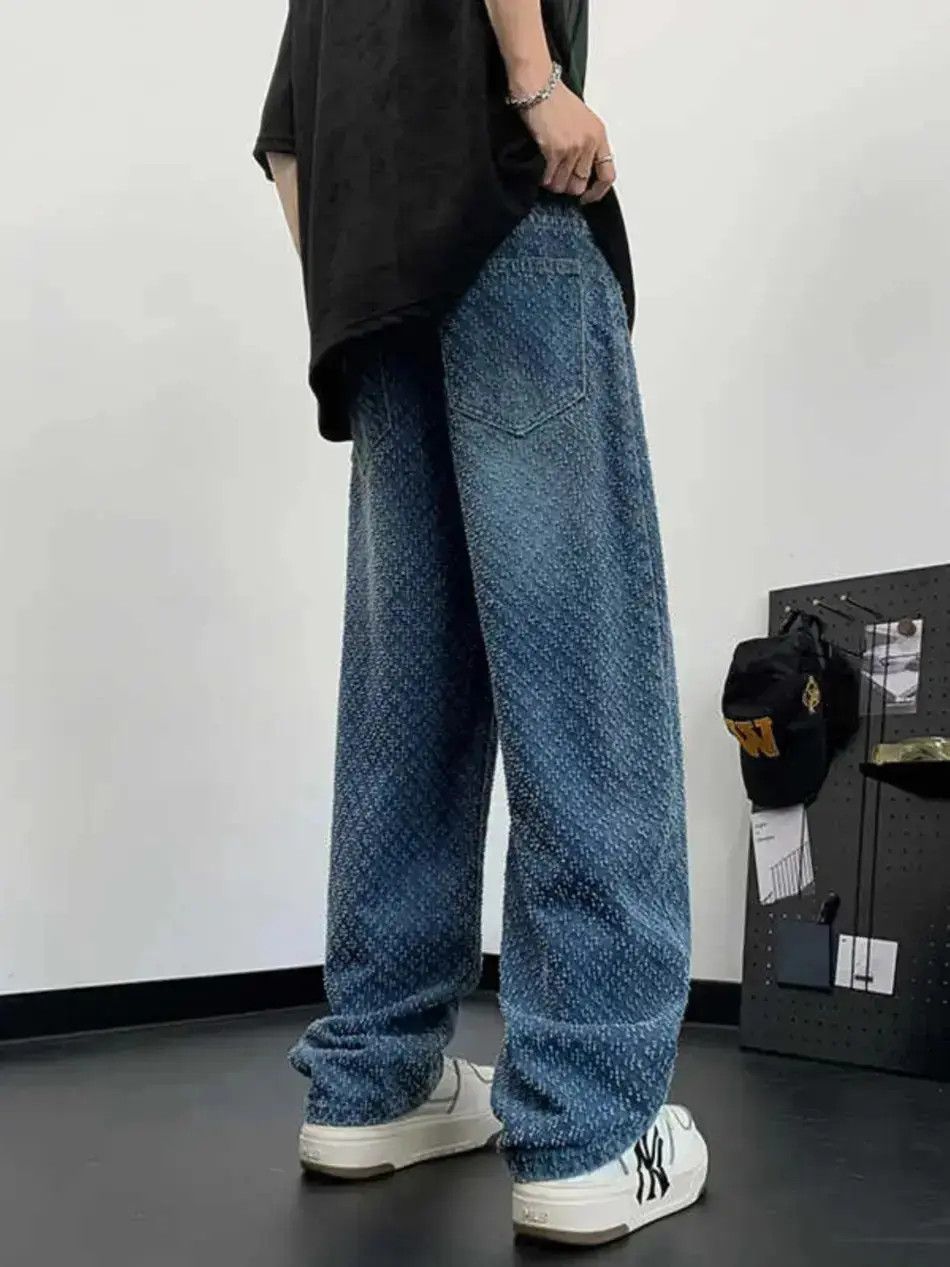 Japanese Brand Loose straight leg slightly flared starry sky jeans Size US 32 / EU 48 - 6 Thumbnail