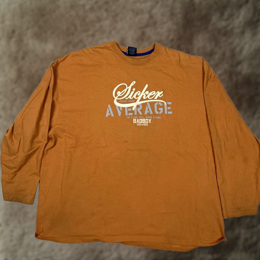 Vintage Vintage Bad Boy Athletics Long Sleeve T-Shirt Mens 4XL Orange Sicker Than Your Average Graphic Print Crew Neck Streetwear Size US XXL / EU 58 / 5 - 1 Thumbnail