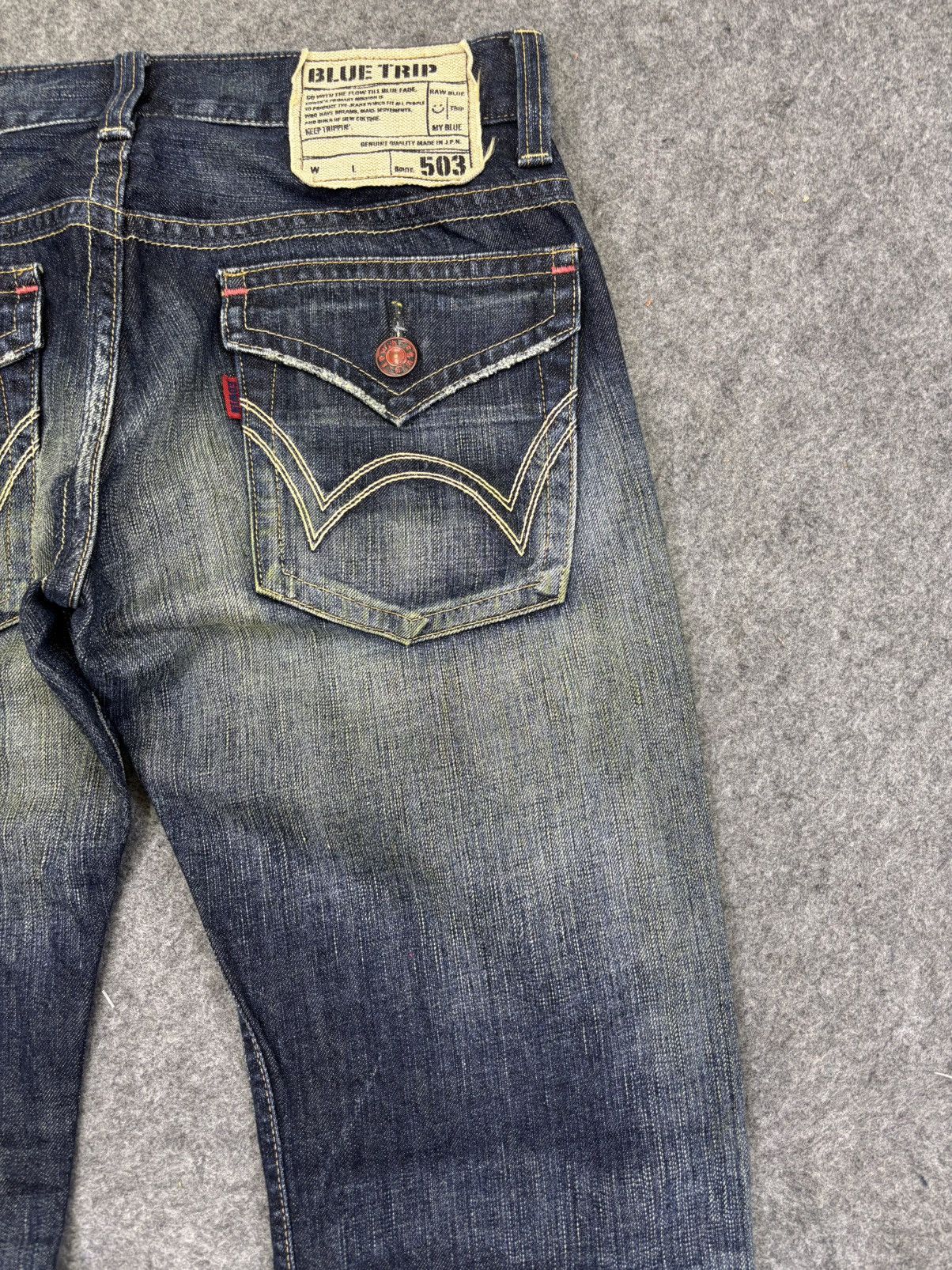 Edwin 💥Distressed Flare💥Edwin 503 Crazy Distressed Denim F916 Size US 31 - 8 Thumbnail