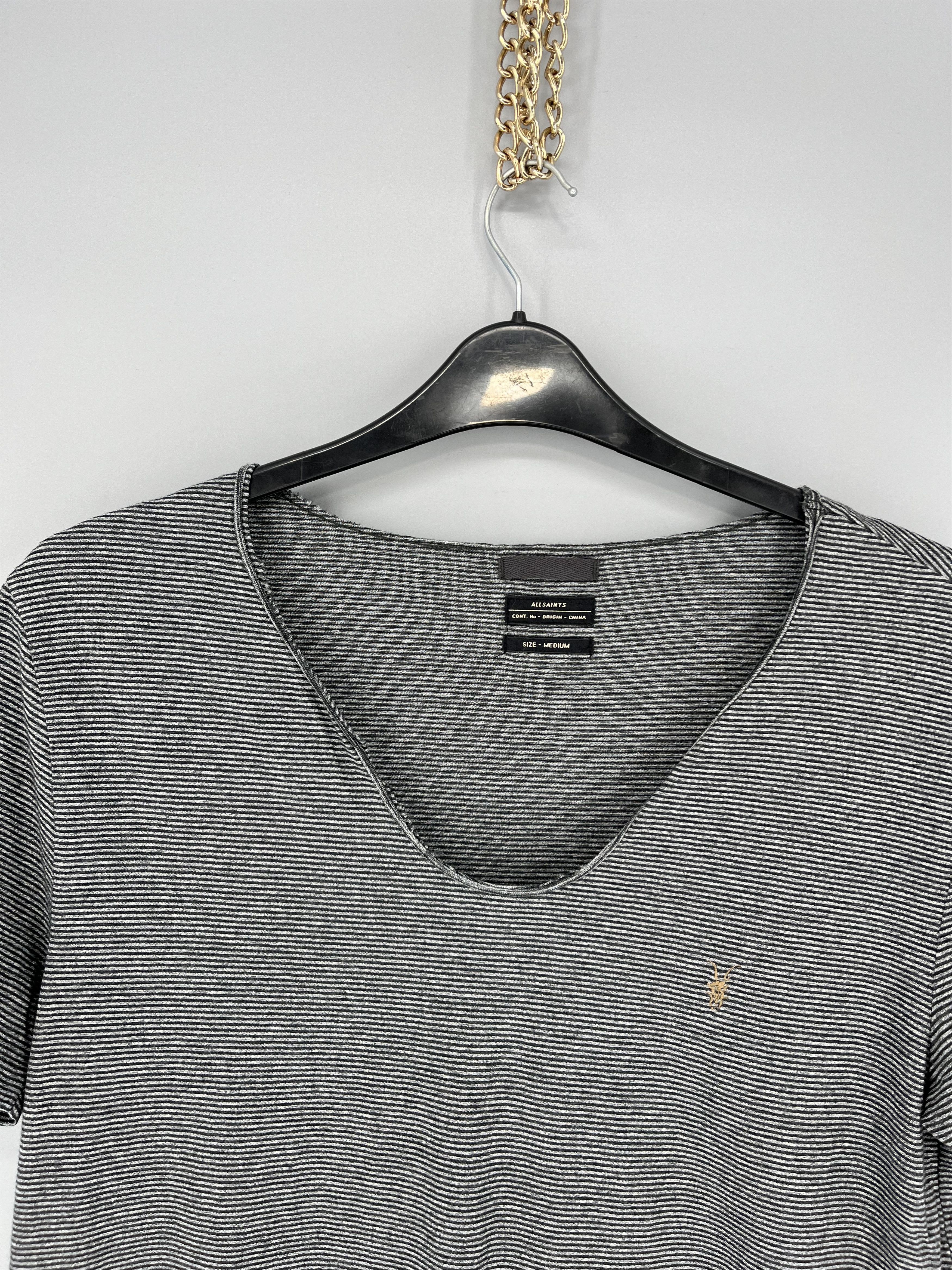 Allsaints AllSaints Men's striped tshirt V-Neckline Size US M / EU 48-50 / 2 - 6 Thumbnail