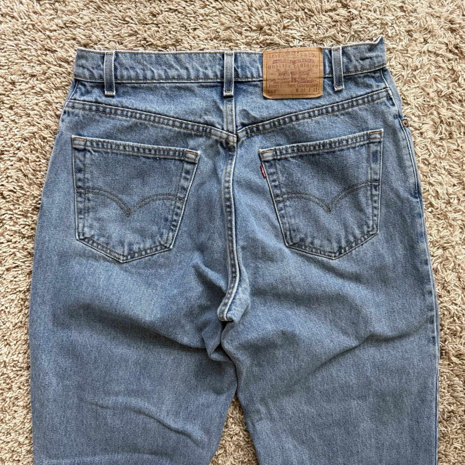Levi's × Vintage Vintage Levi's 560 Jeans Size 32x31 Loose Tapered Blue USA Size US 32 / EU 48 - 5 Thumbnail