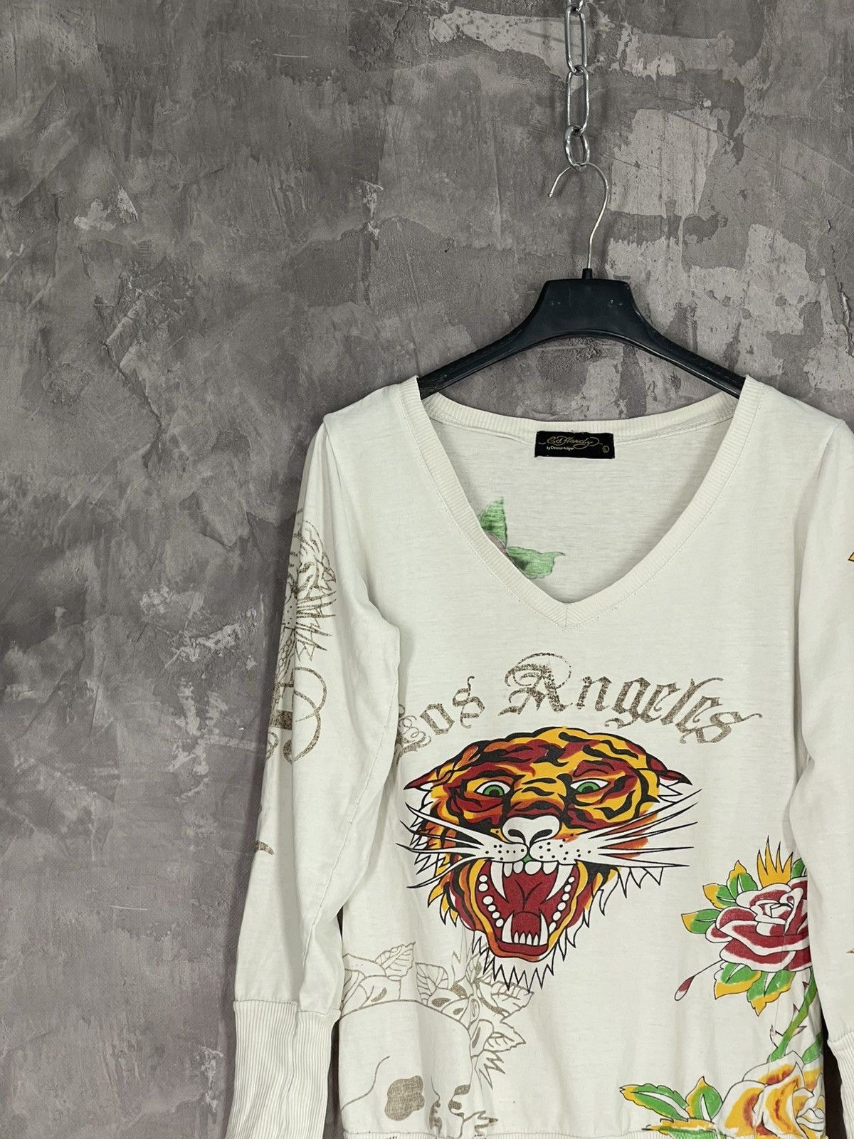 Christian Audigier × Ed Hardy Ed Hardy by Christian Audigier Long Sleeve Y2K Distressed Size L / US 10 / IT 46 - 3 Thumbnail