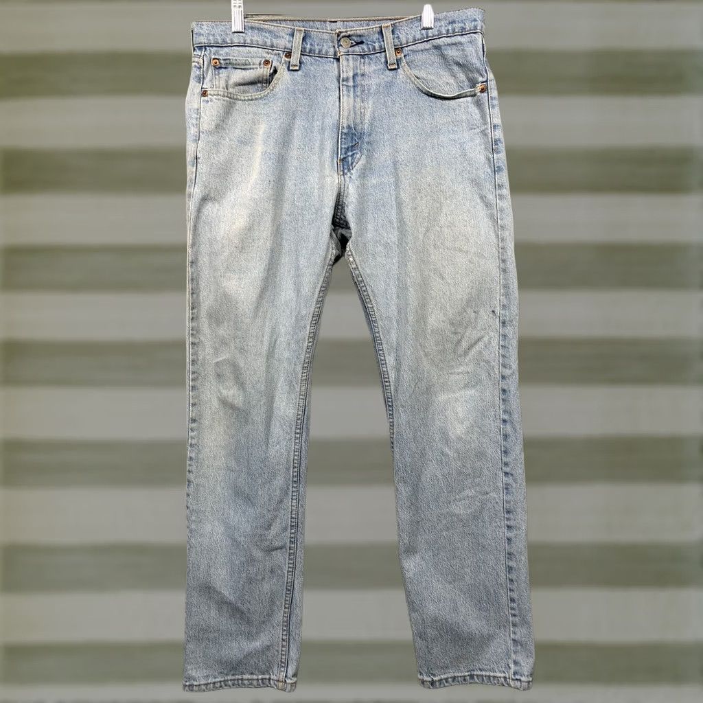 Levi's Levi's 505 Jeans Men 34x30 Straight 5-Pocket Rivets LOGO Red Tab Light Blue Cotton & Elastane Regular Denim Vintage No Size US 34 / EU 50 - 1 Thumbnail