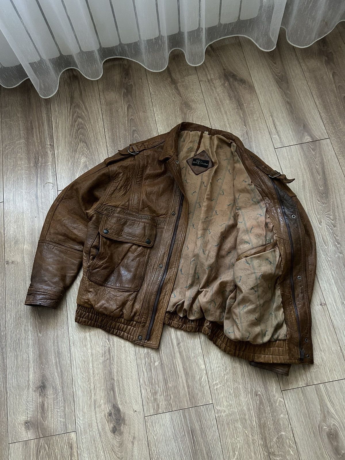 Vintage Vintage Real Leather bombers jacket mens y2k oversized Size US XL / EU 56 / 4 - 2 Thumbnail