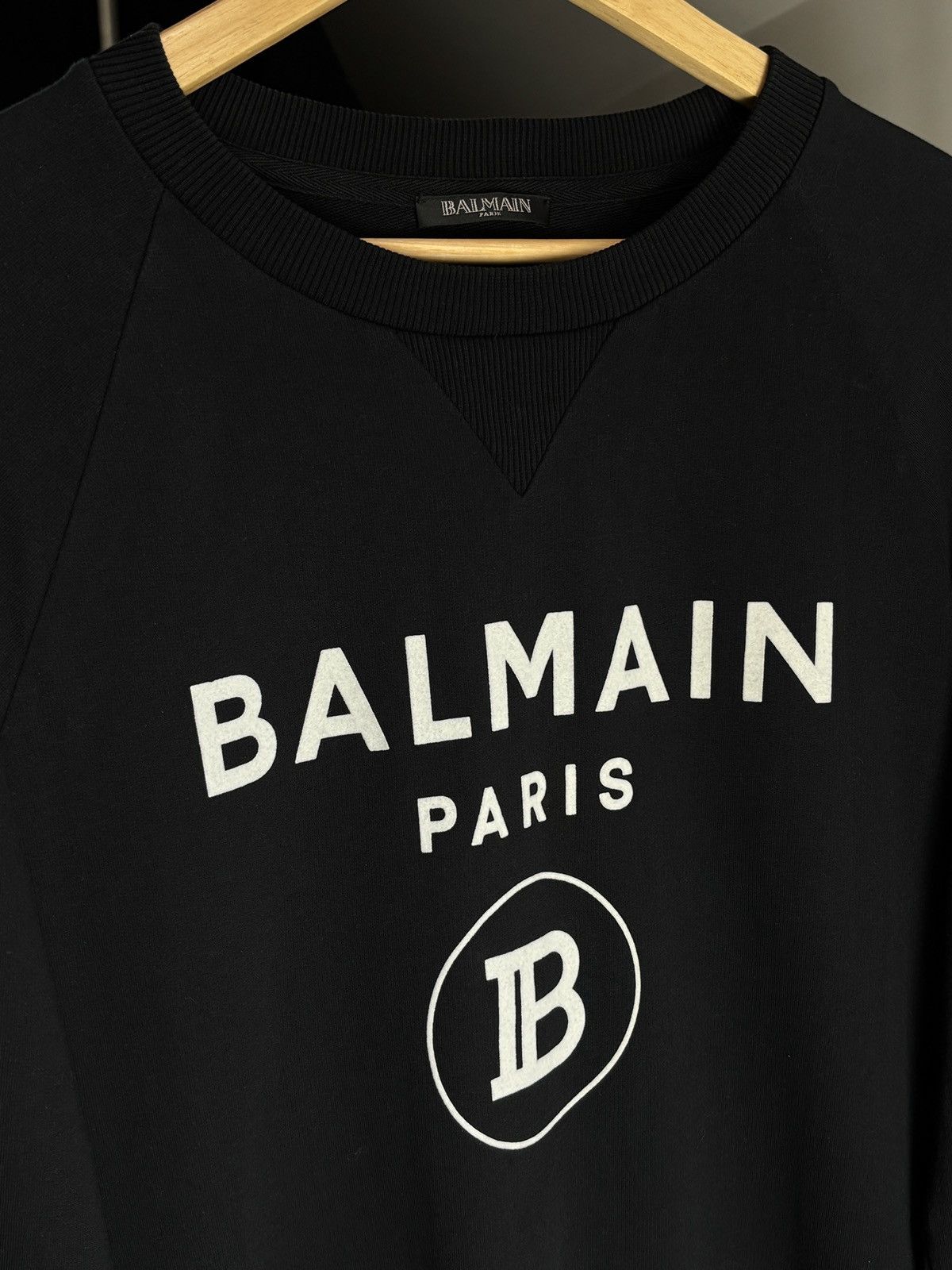 Balmain Balmain Paris Logo Black Oversized Sweatshirt Size XS / US 0-2 / IT 36-38 - 3 Thumbnail