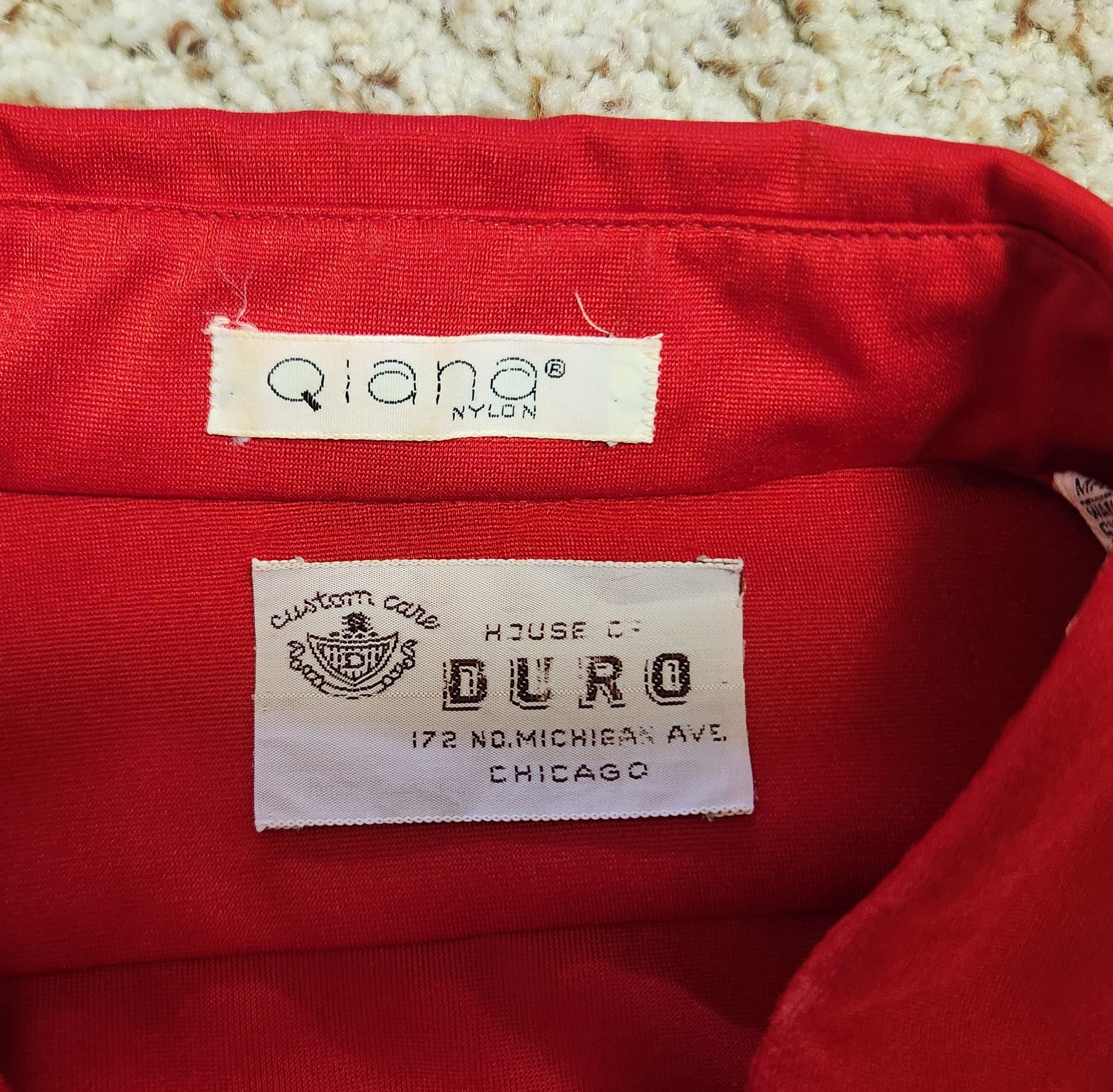 Vintage red disco shirt XL men s 1970s Qiana Size US XL / EU 56 / 4 - 6 Thumbnail
