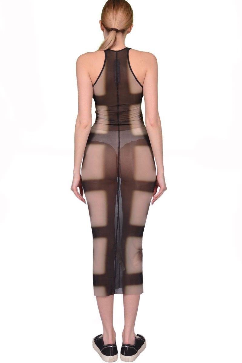 Rick Owens Last Size Rick Owens Printed Sheer Midi Dress Size S / US 4 / IT 40 - 6 Thumbnail