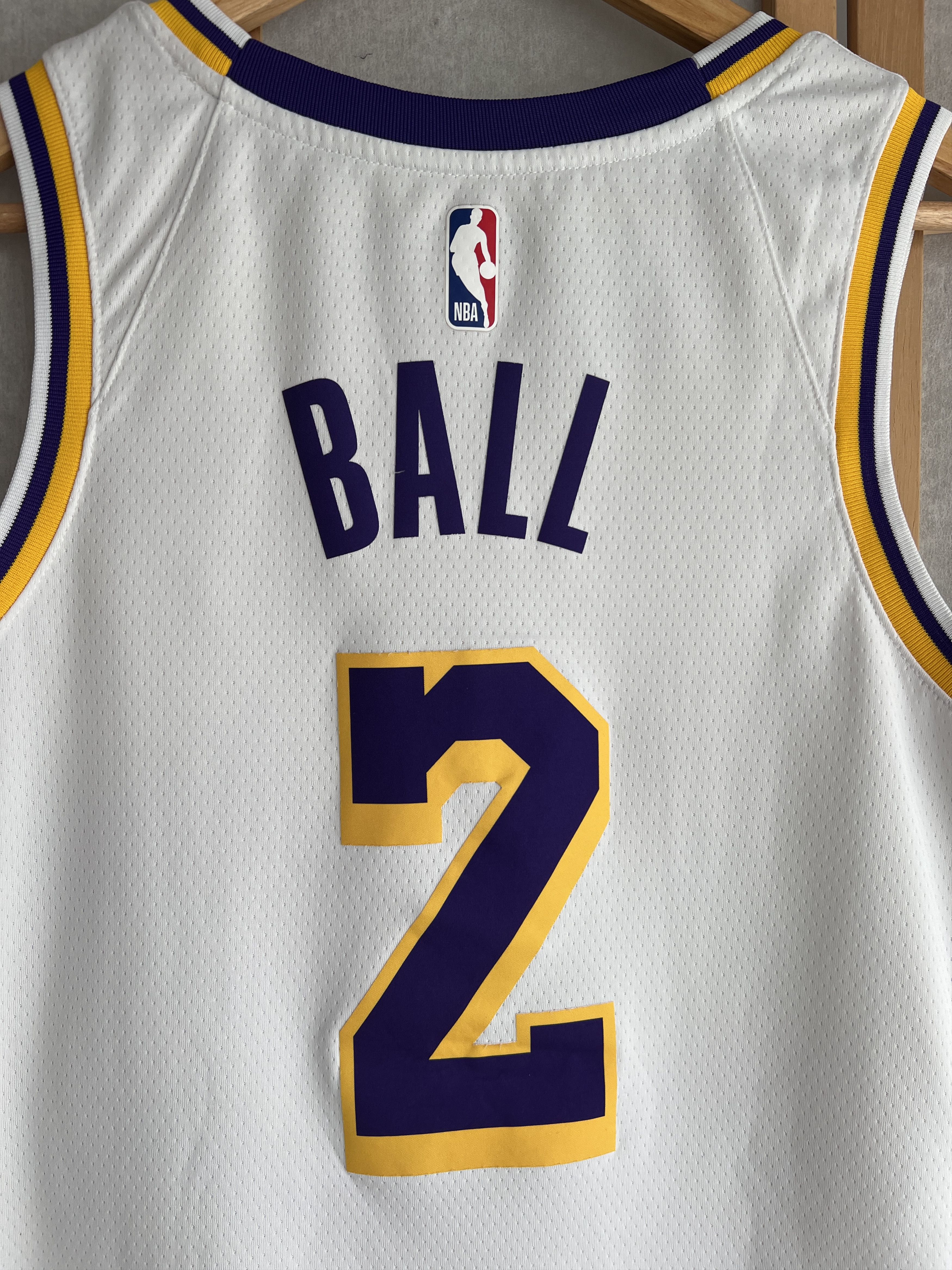 Nike RARE! Nike LA Lakers #2 Ball jersey NBA mesh basketball home Size US M / EU 48-50 / 2 - 4 Thumbnail