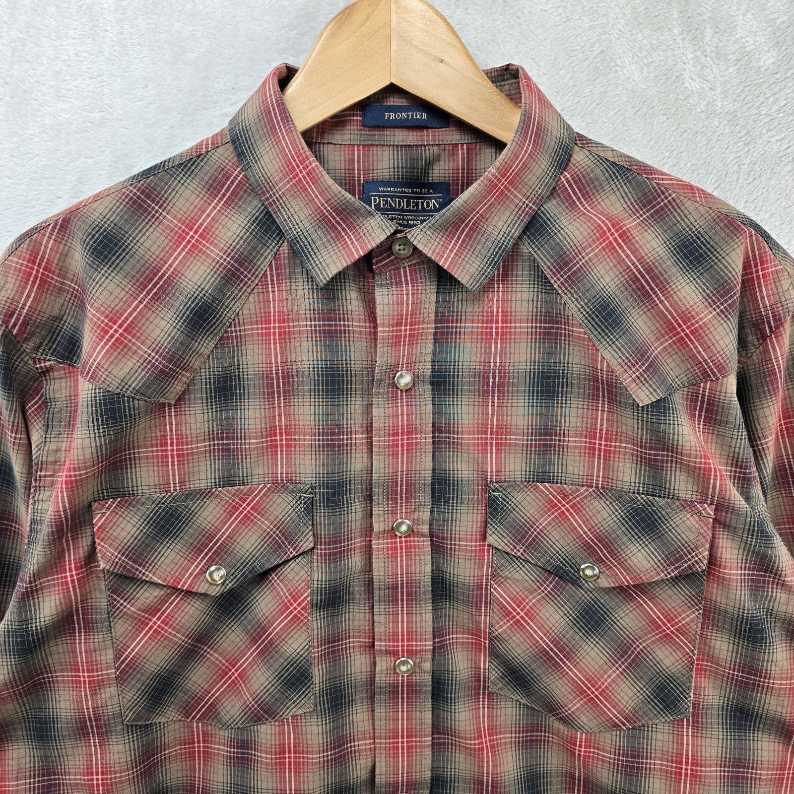 Pendleton Pendleton Frontier Shirt Large Plaid Western Pearl Snap Size US L / EU 52-54 / 3 - 3 Thumbnail