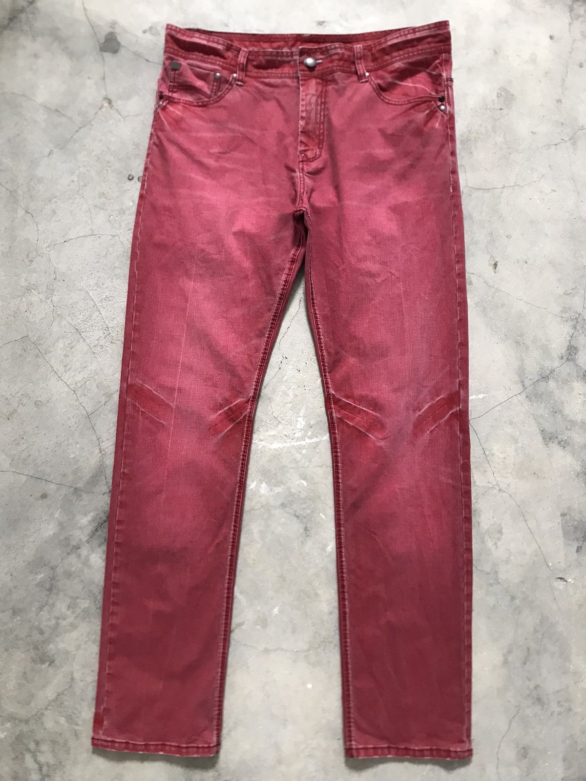 Armani Exchange Armani Exchange AX Rubra Red Distressed Denim Jeans Size US 33 - 1 Thumbnail