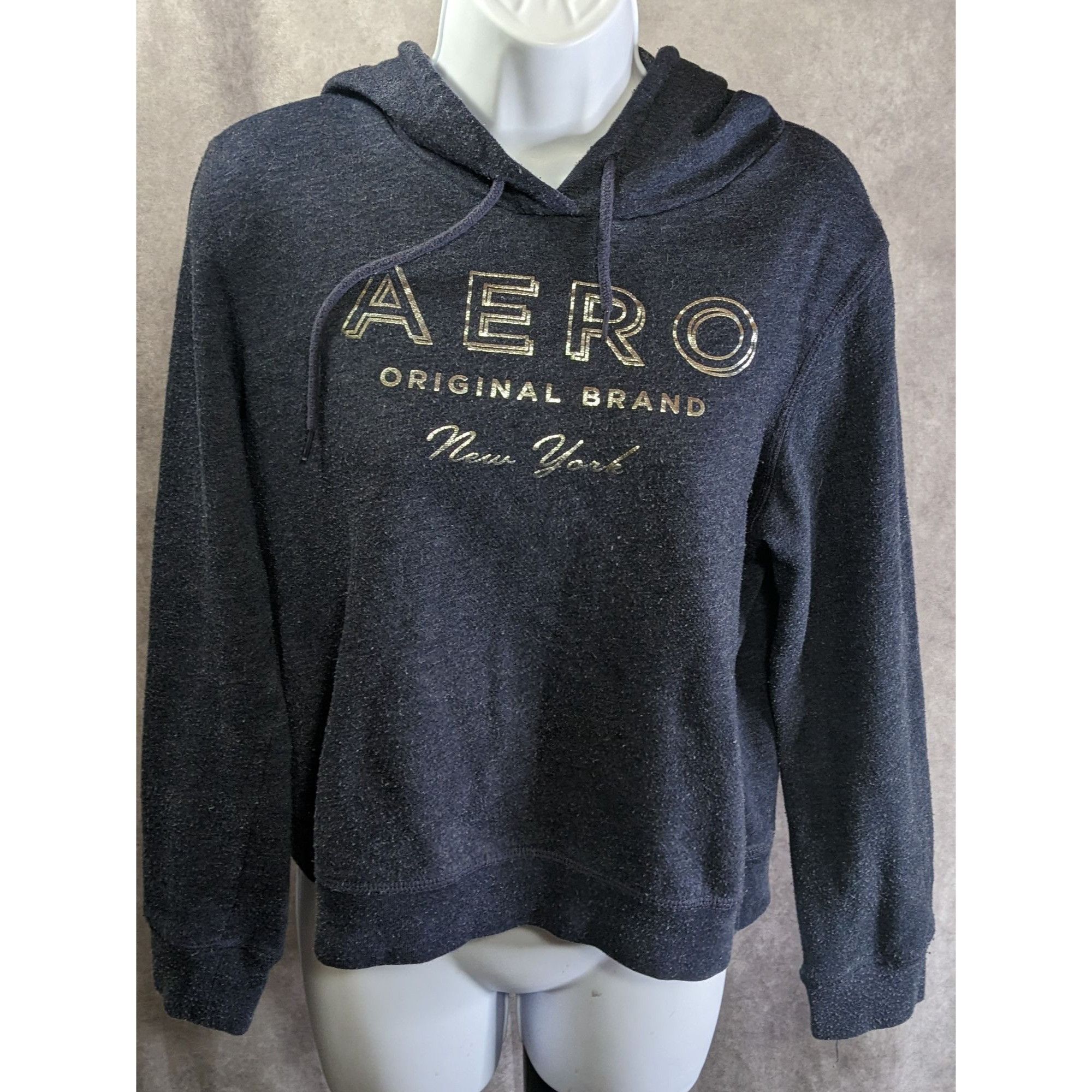 Aeropostale Aeropostale Women’s Hoodie Medium Navy Blue Silver Logo Pull Size M / US 6-8 / IT 42-44 - 5 Thumbnail