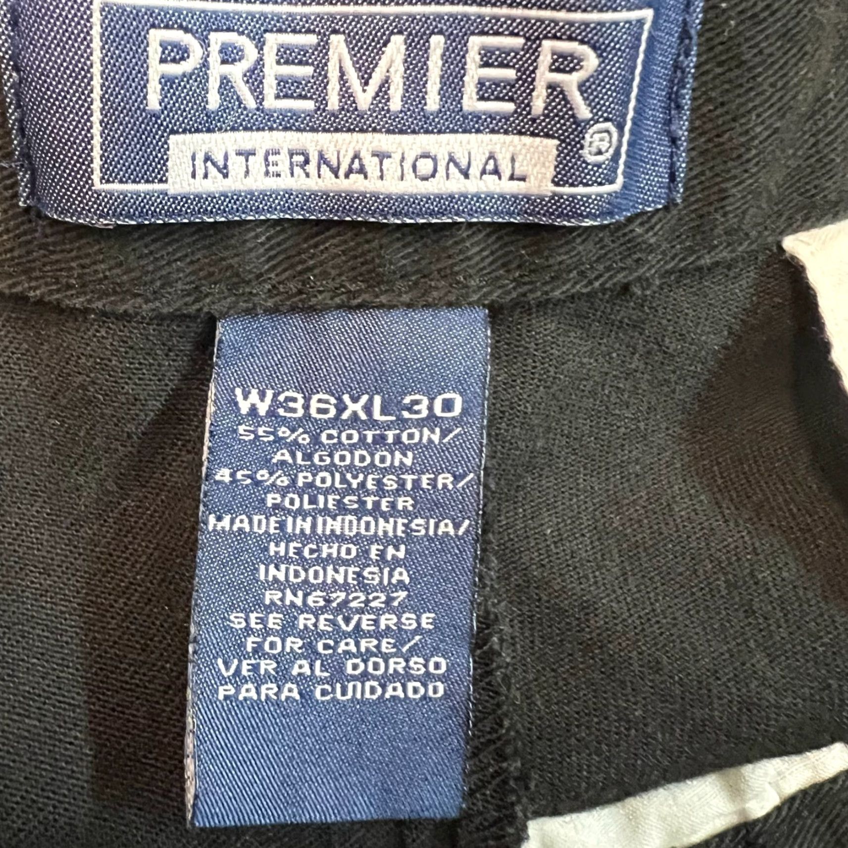 Vintage Premier International Chino Pants Mens 36X30 Black Size US 36 / EU 52 - 5 Thumbnail