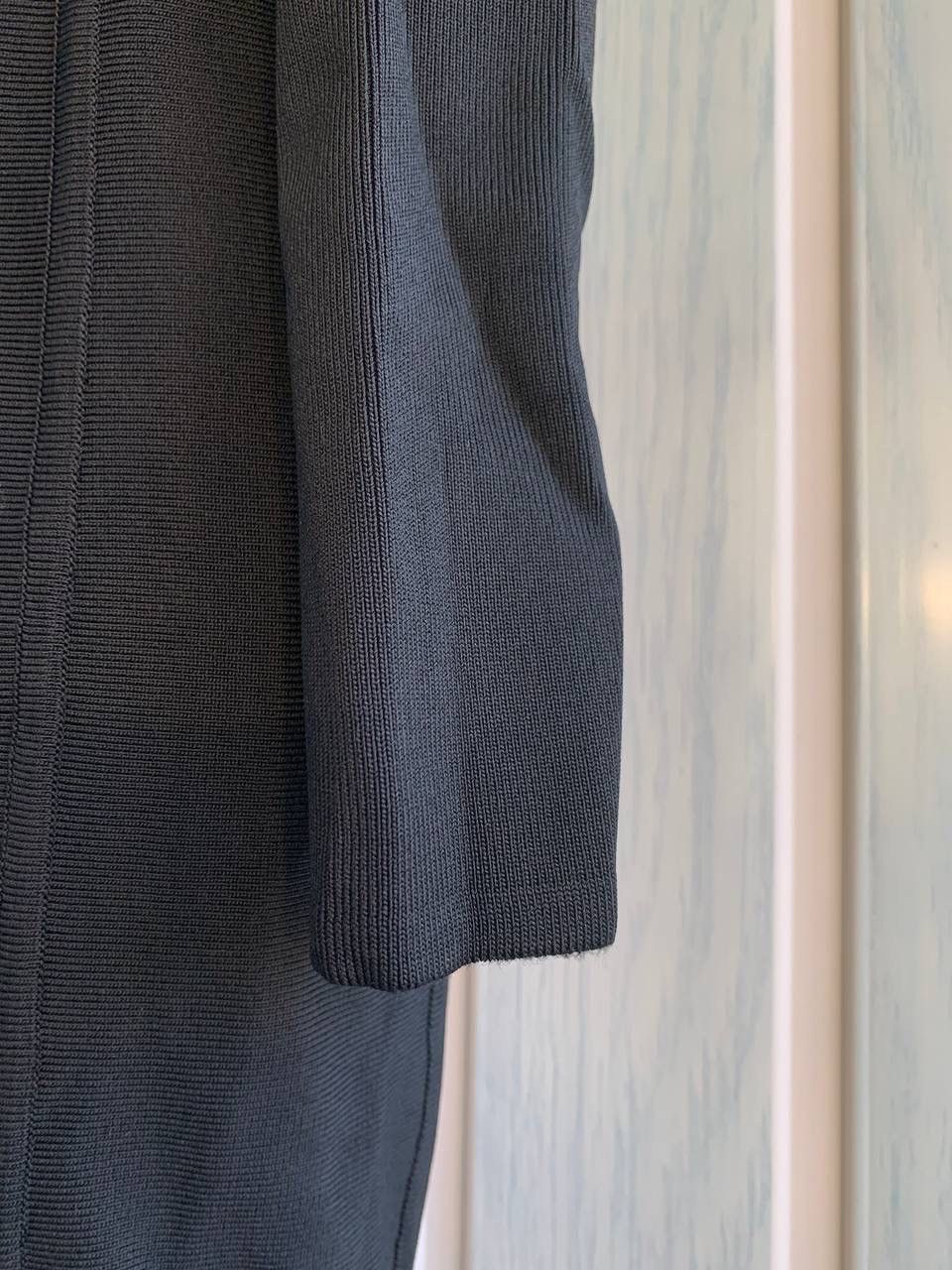 Herve Leger Vintage 1990s Herve Leger Black Viscose Rayon Bodycon Dress Size M / US 6-8 / IT 42-44 - 10 Thumbnail