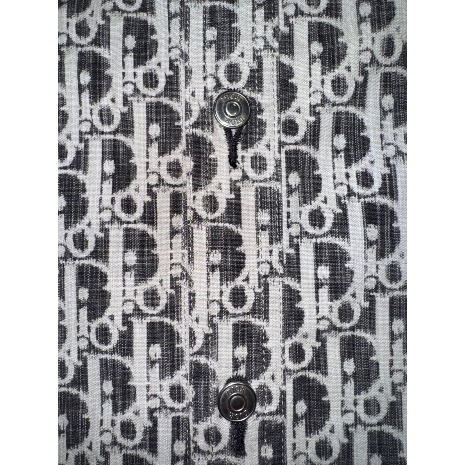 Dior Dior Black Grey Oblique Kasuri Cotton Denim Button Up Down Size US M / EU 48-50 / 2 - 7 Thumbnail