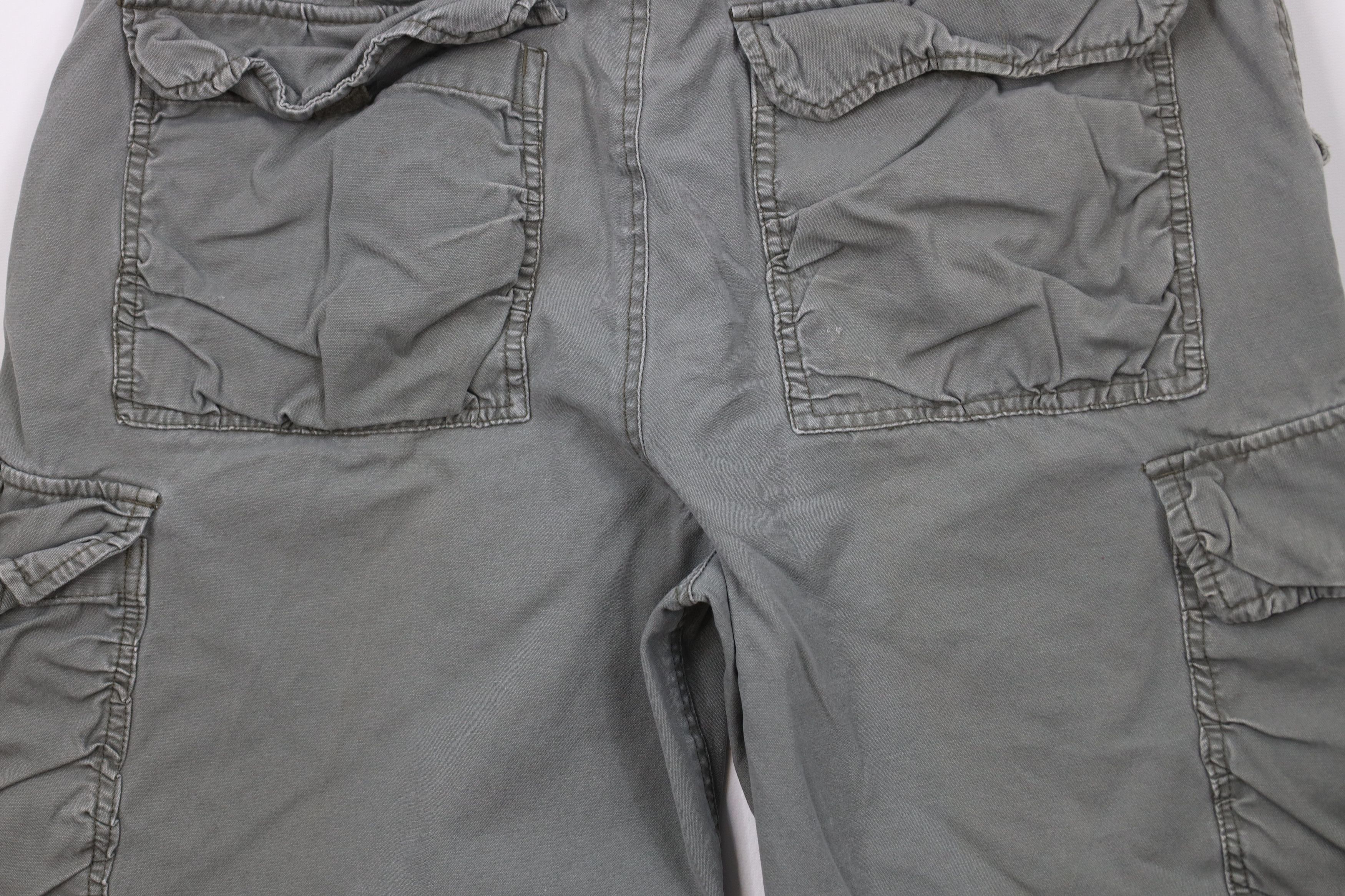 Vintage Vintage 90s IOU Baggy Fit Canvas Cargo Shorts Green Cotton Size US 34 / EU 50 - 12 Thumbnail