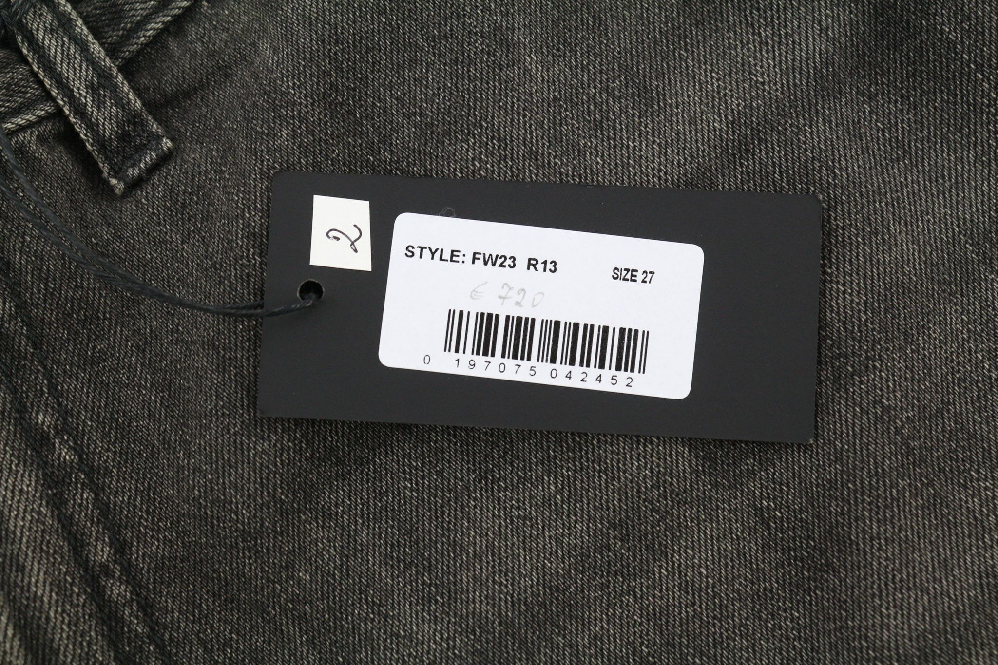 R13 DAMON IT27 Wide Fit Cotton Washed Black Jeans 80259 Size 27" / US 4 / IT 40 - 6 Thumbnail