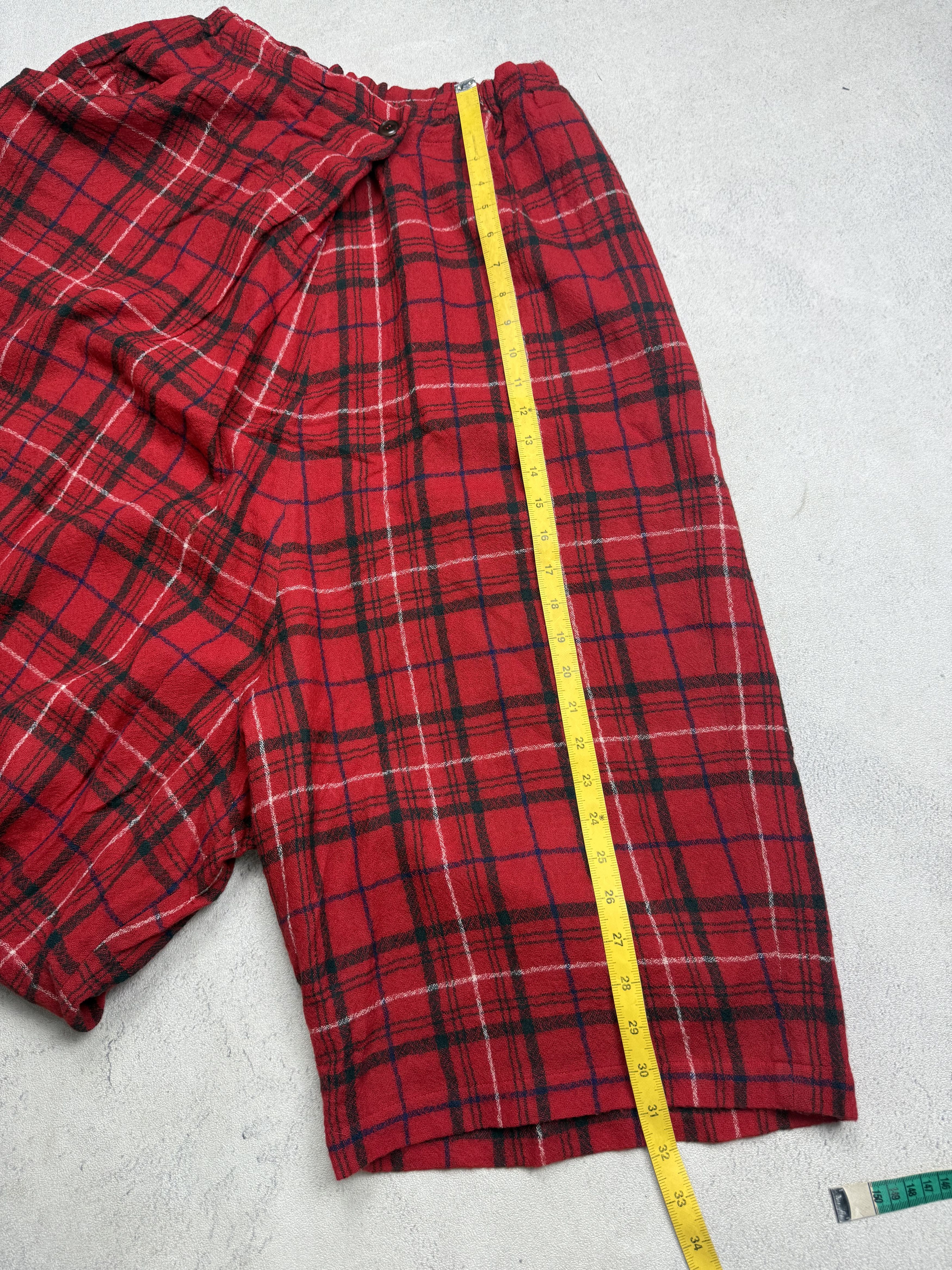 Yohji Yamamoto Y's Yohji Yamamoto Drop Crotch Plaid Tartan Wide Pants Size US 32 / EU 48 - 15 Thumbnail