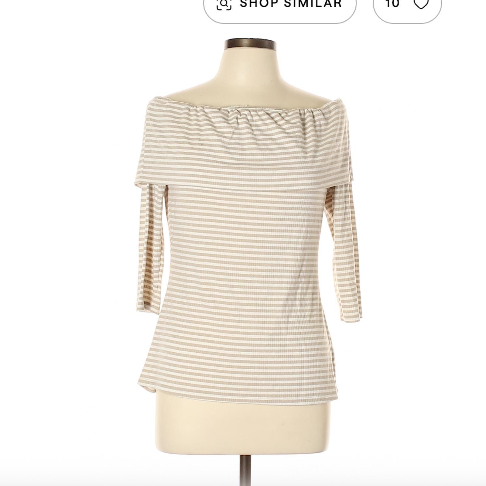 Other White House Black Market Tan 3/4 Sleeve Top Size L Size L / US 10 / IT 46 - 1 Thumbnail