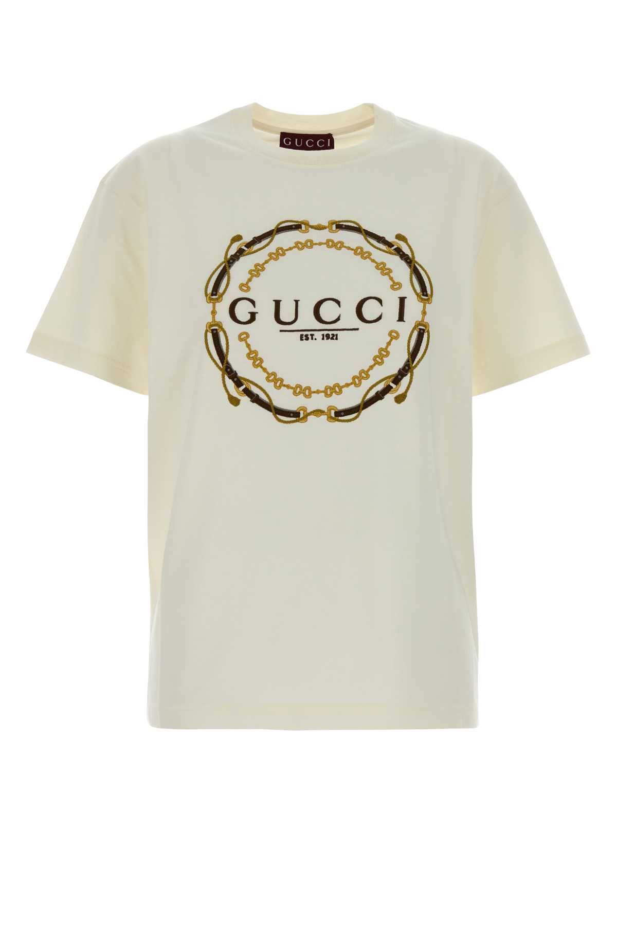 Gucci Ivory Cotton Oversize T-Shirt Size M / US 6-8 / IT 42-44 - 1 Thumbnail