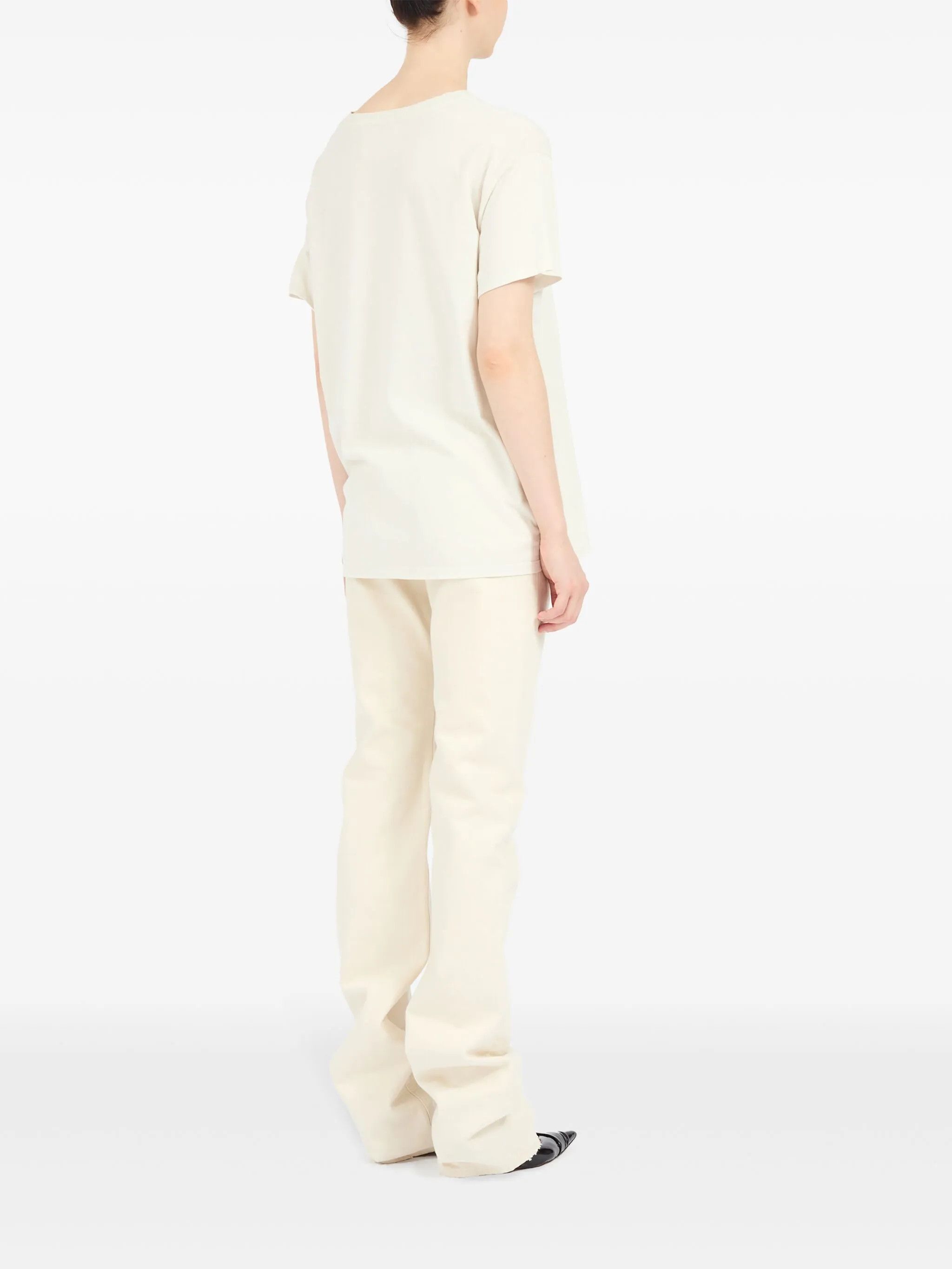 Maison Margiela oc11z0825 Logo-print Cotton T-Shirt in Butter Size M / US 6-8 / IT 42-44 - 4 Thumbnail
