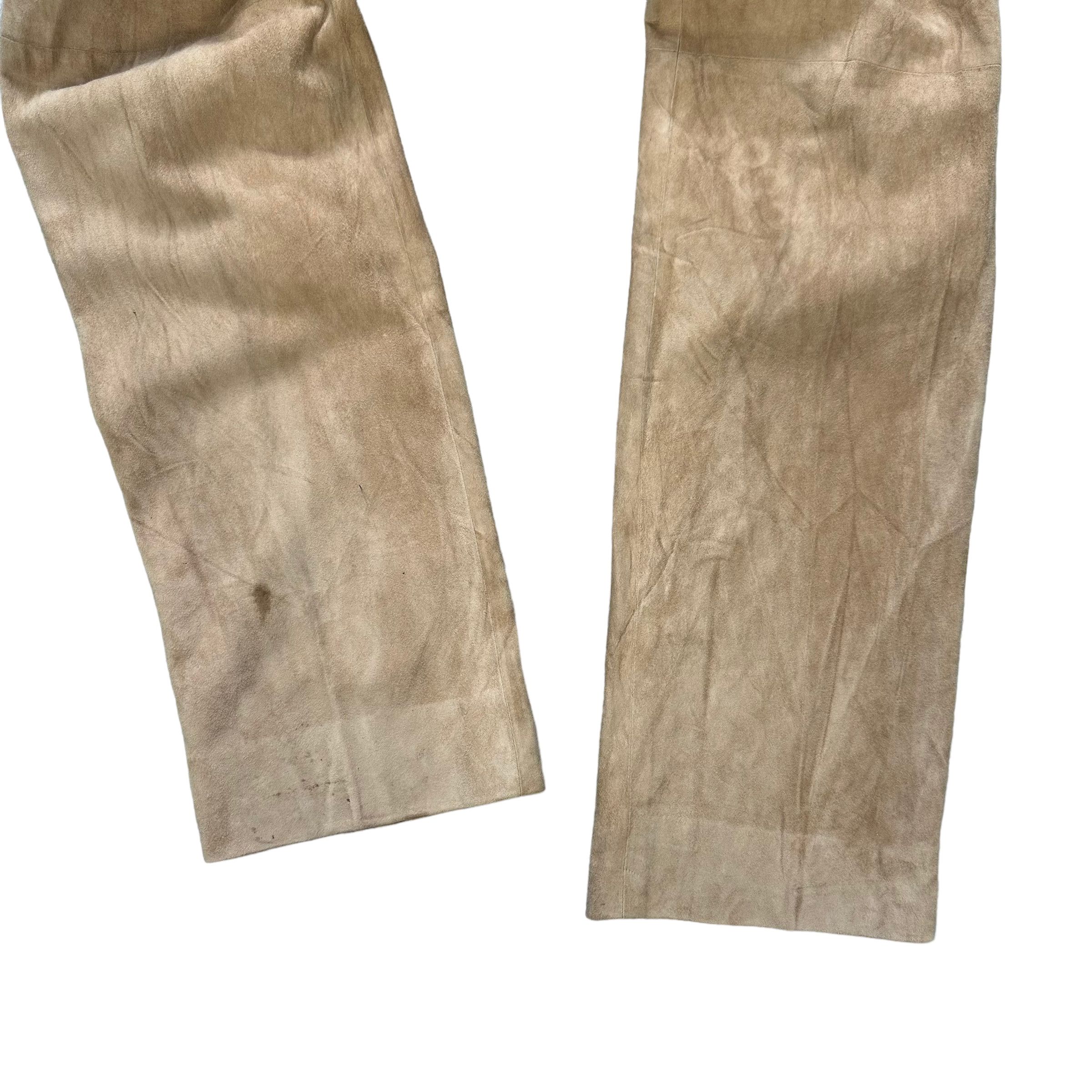Jean-Louis Scherrer VINTAGE JEAN LOUIS SCHERRER SUEDE LEATHER PANT #8397-007 Size 26" / US 2 / IT 38 - 4 Thumbnail