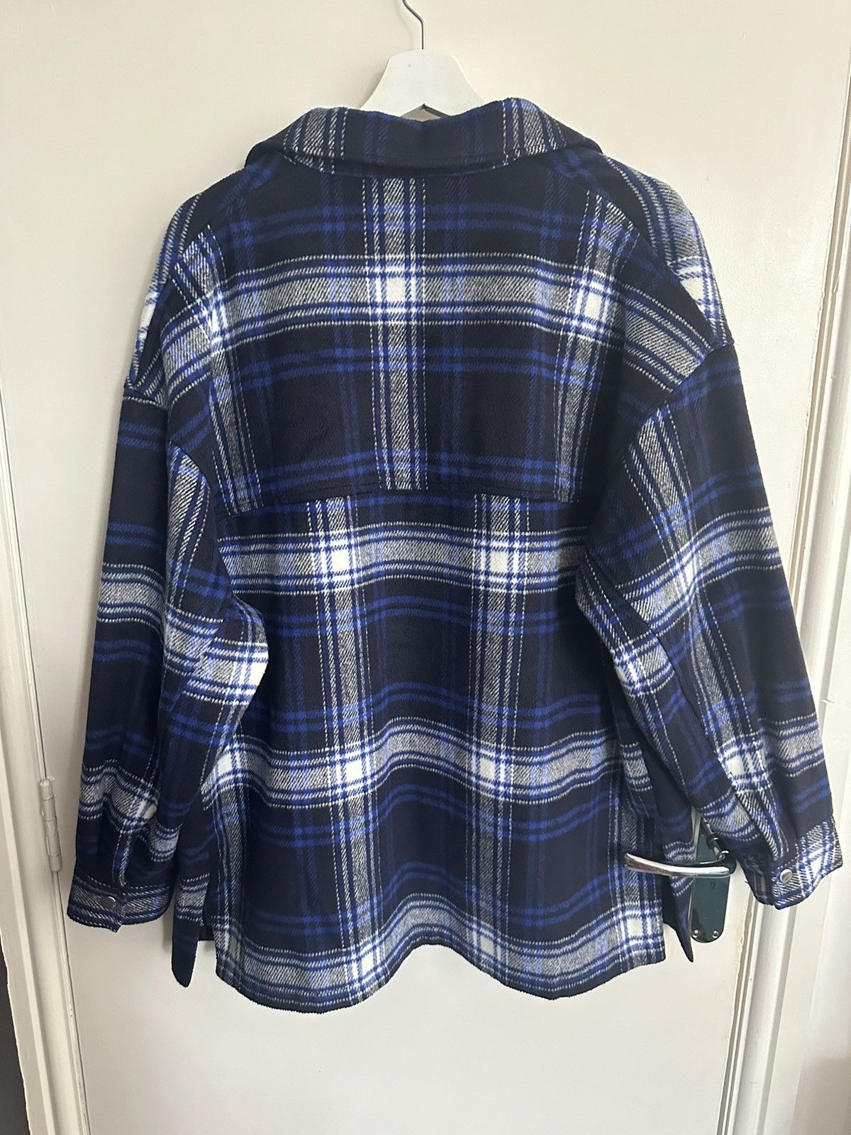 H&M H&M Loose Fit Lightweight Navy Checkered Shacket Size M / US 6-8 / IT 42-44 - 2 Thumbnail