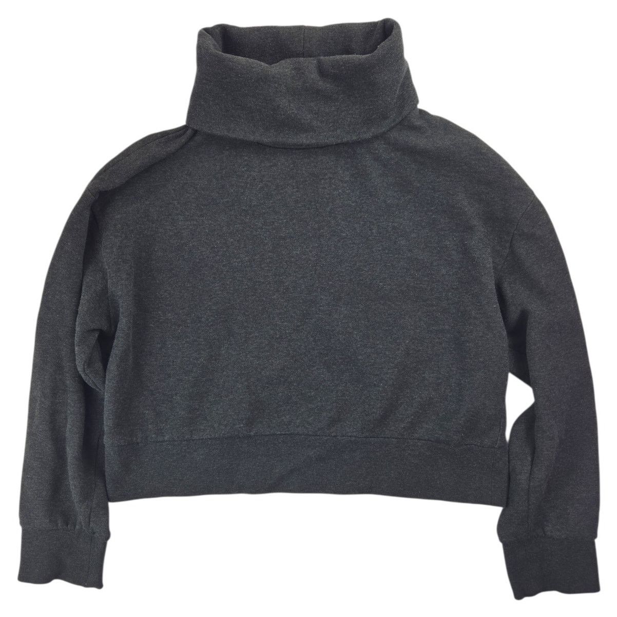 Zara Zara | Gray, Cropped, Turtleneck Sweatshirt | Size Small Size S / US 4 / IT 40 - 1 Thumbnail