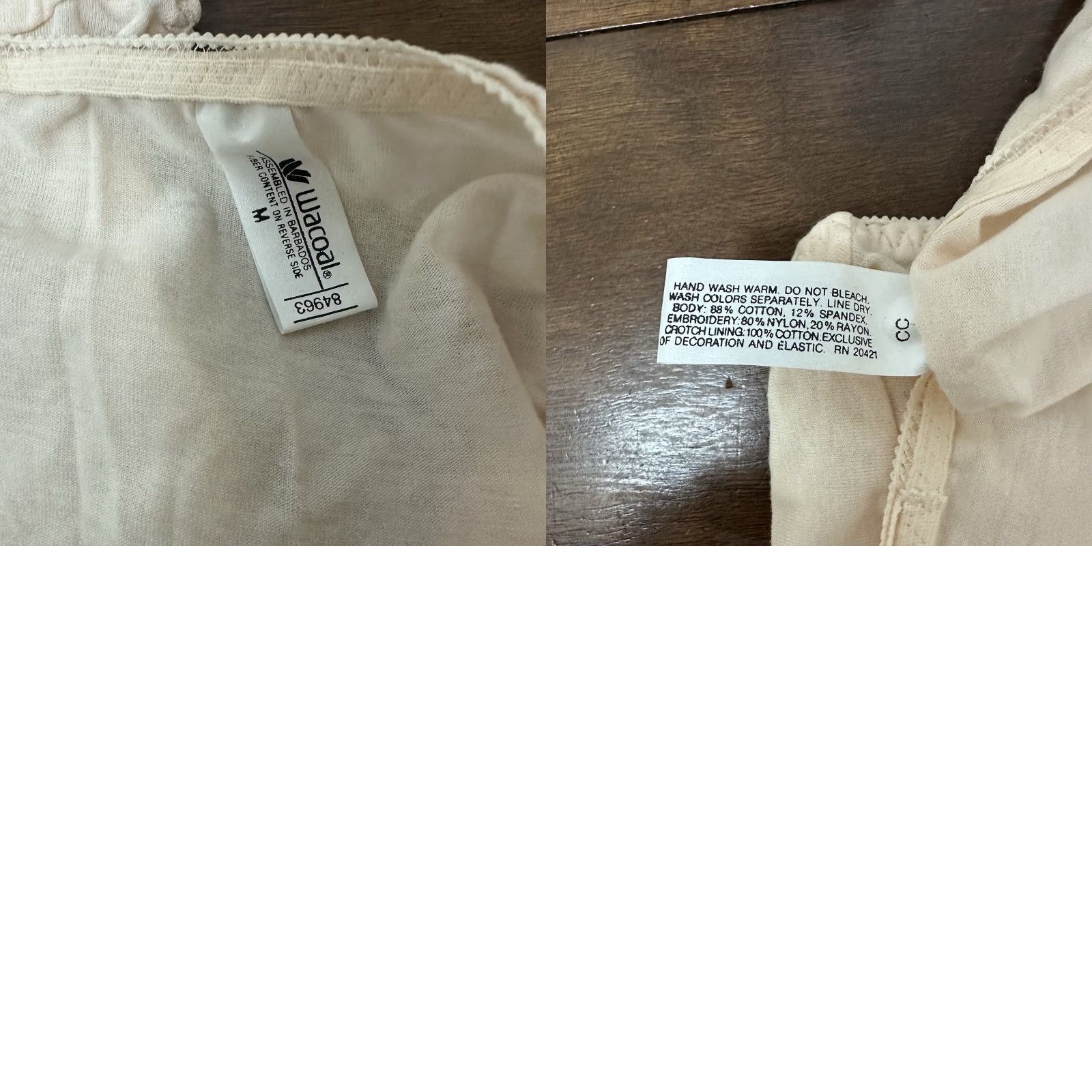 Vintage VINTAGE Wacoal Panties Cotton Sheer Lace Hi Cut Size M NEW Size 32" / US 10 / IT 46 - 8 Thumbnail