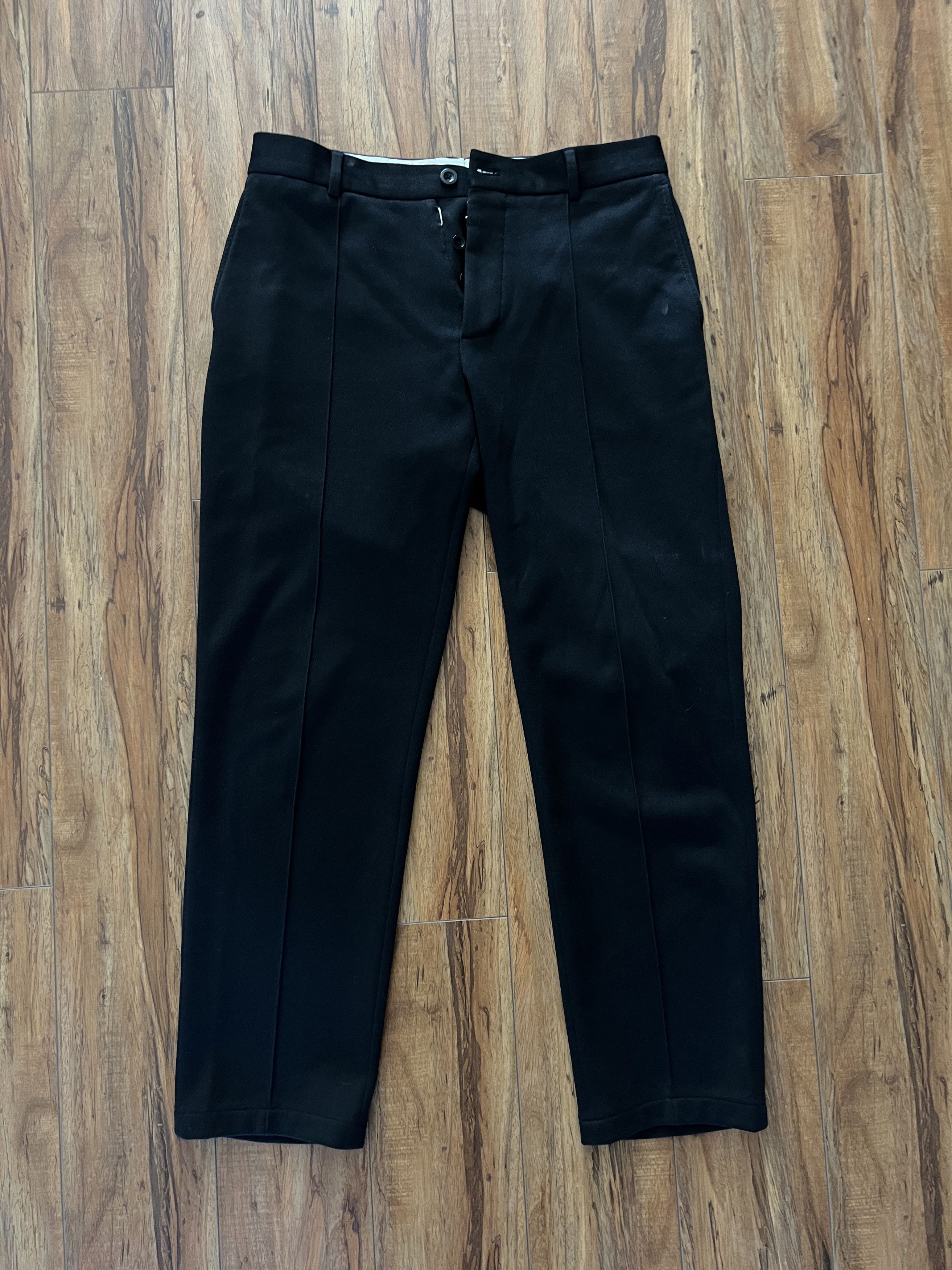 image of Maison Margiela Pleated Trousers in Black, Men's (Size 32)