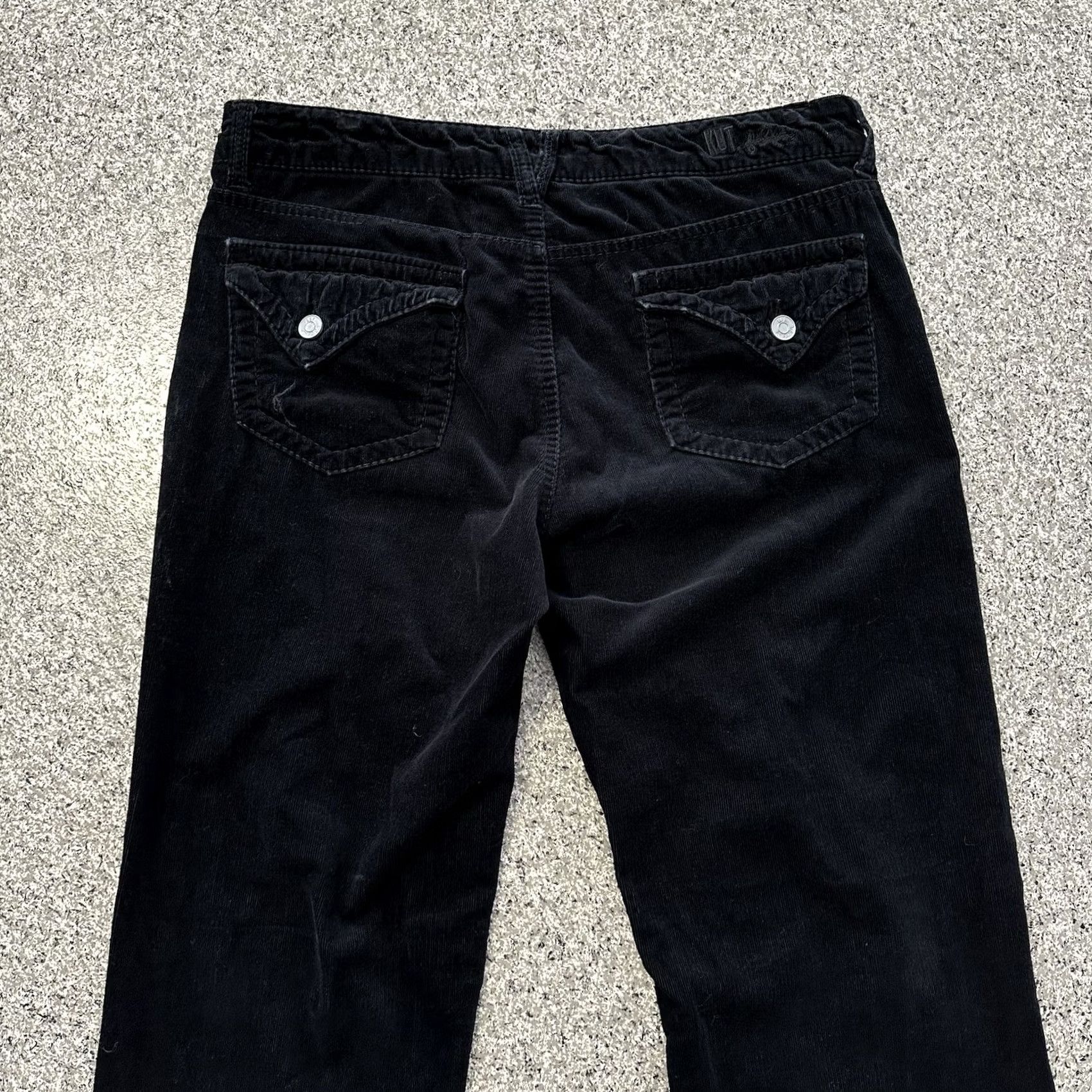 Vintage KUT from the Kloth Corduroy Pants Womens 10 Bootcut Mid Rise Black 34x30 Pant with Pockets Stretch Casual Size 32" / US 10 / IT 46 - 5 Thumbnail