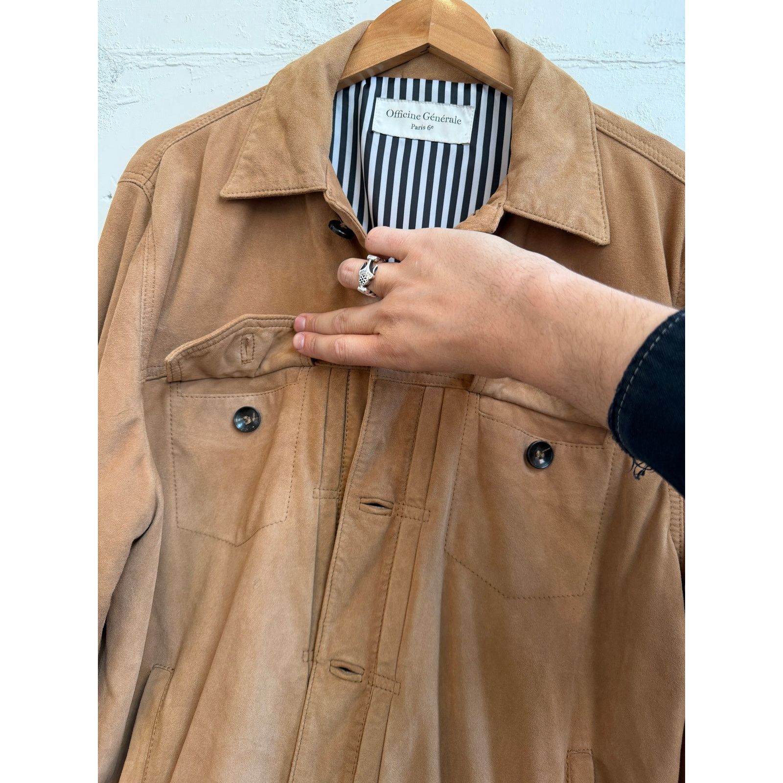 Officine Generale Officine Generale Goat Leather Liam Jacket Size US XL / EU 56 / 4 - 6 Thumbnail