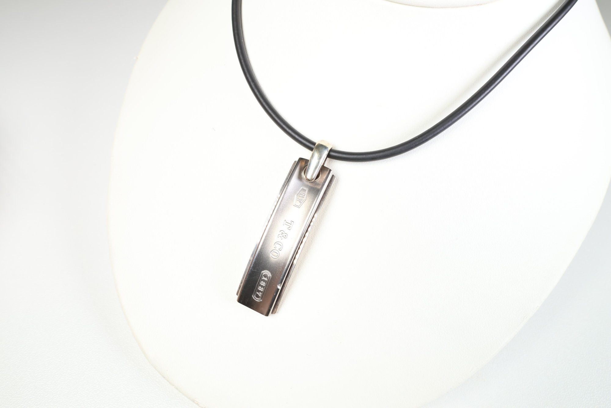 Tiffany & Co. Tiffany & Co 1837 Sterling Silver Titanium Bar Necklace Size ONE SIZE - 3 Thumbnail