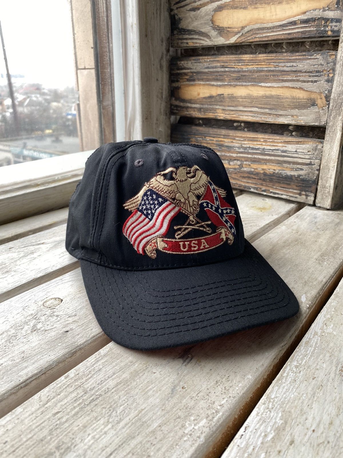 Japanese Brand × Vintage Vintage 90s Y2K Made in USA Flag Cap Hat Size ONE SIZE - 1 Thumbnail