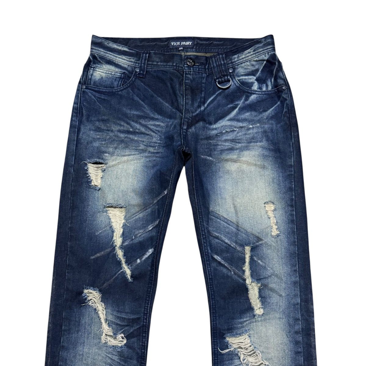 Le Grande Bleu (L.G.B.) Vice Fairy Whisker Distressed Denim Flare Jeans Size US 30 / EU 46 - 3 Thumbnail