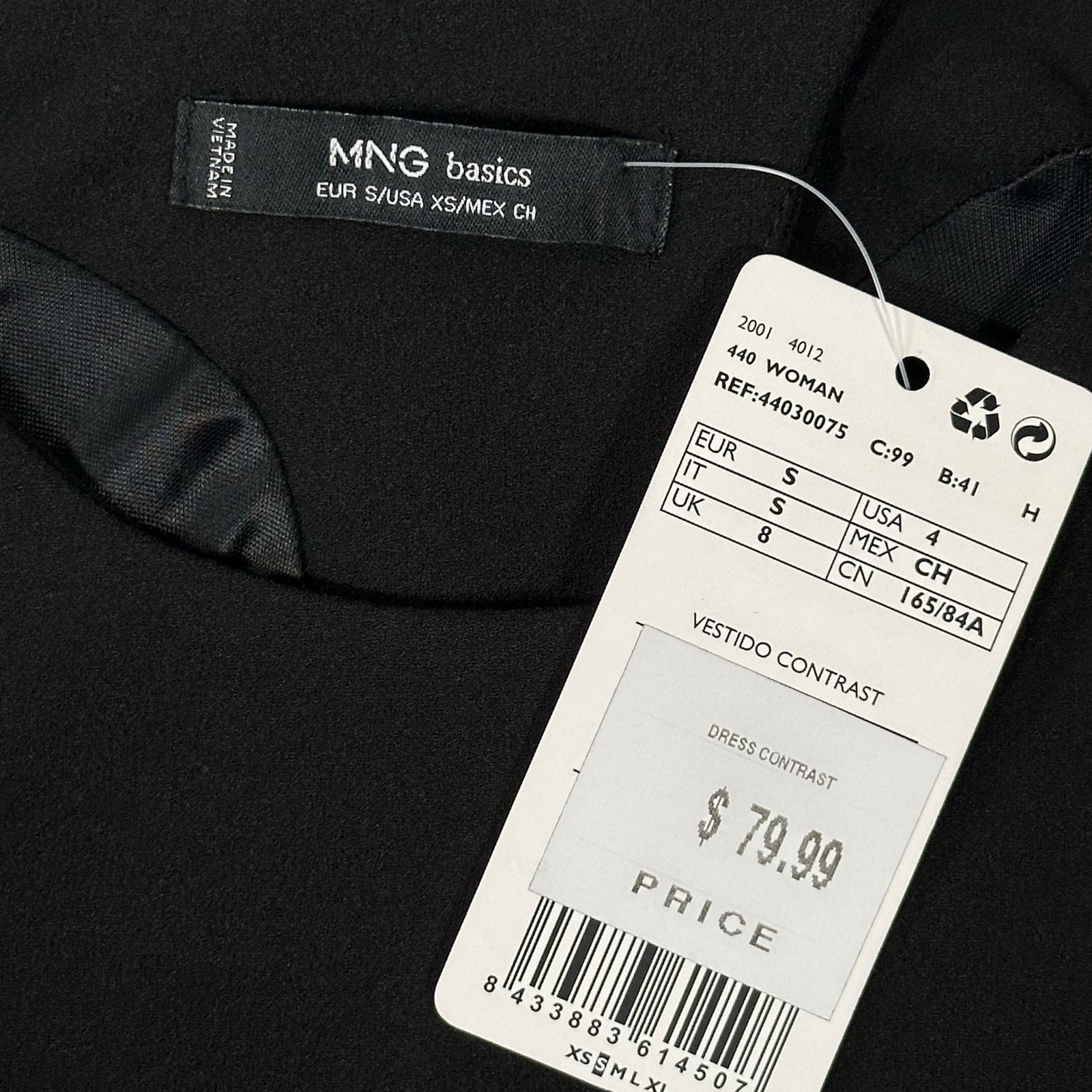 Mango Mango Women's Black Contrast Dress Size 4 Size S / US 4 / IT 40 - 5 Thumbnail