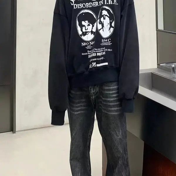 Japanese Brand VIBE Vintage washed ruined micro-flare wide-leg jeans Size US 34 / EU 50 - 4 Thumbnail