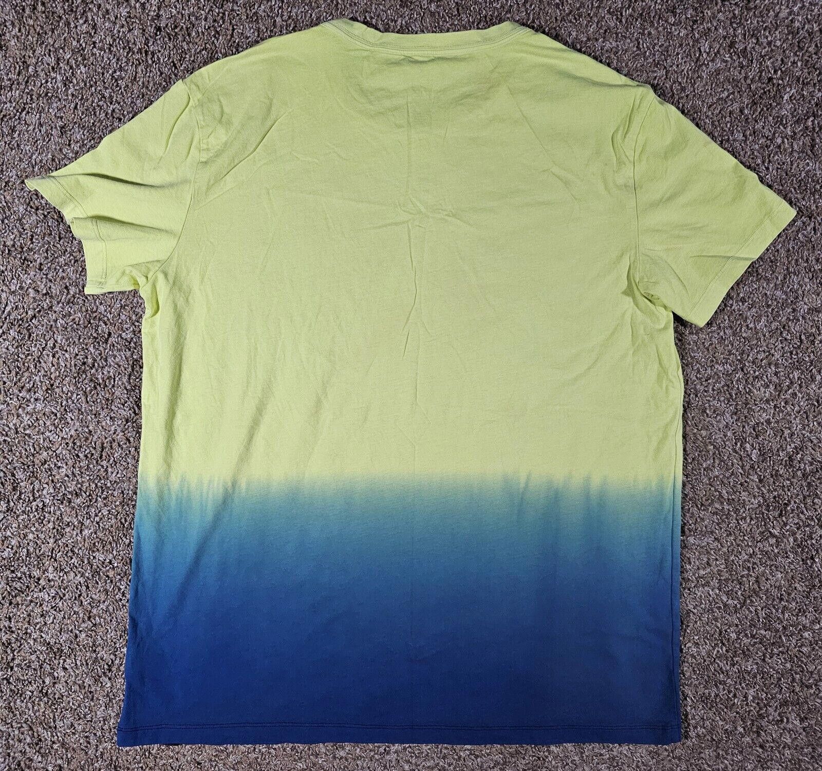 Designer American Eagle Men T-Shirt FLEX L Greenish Yellow Blue Ombre Size US L / EU 52-54 / 3 - 6 Thumbnail