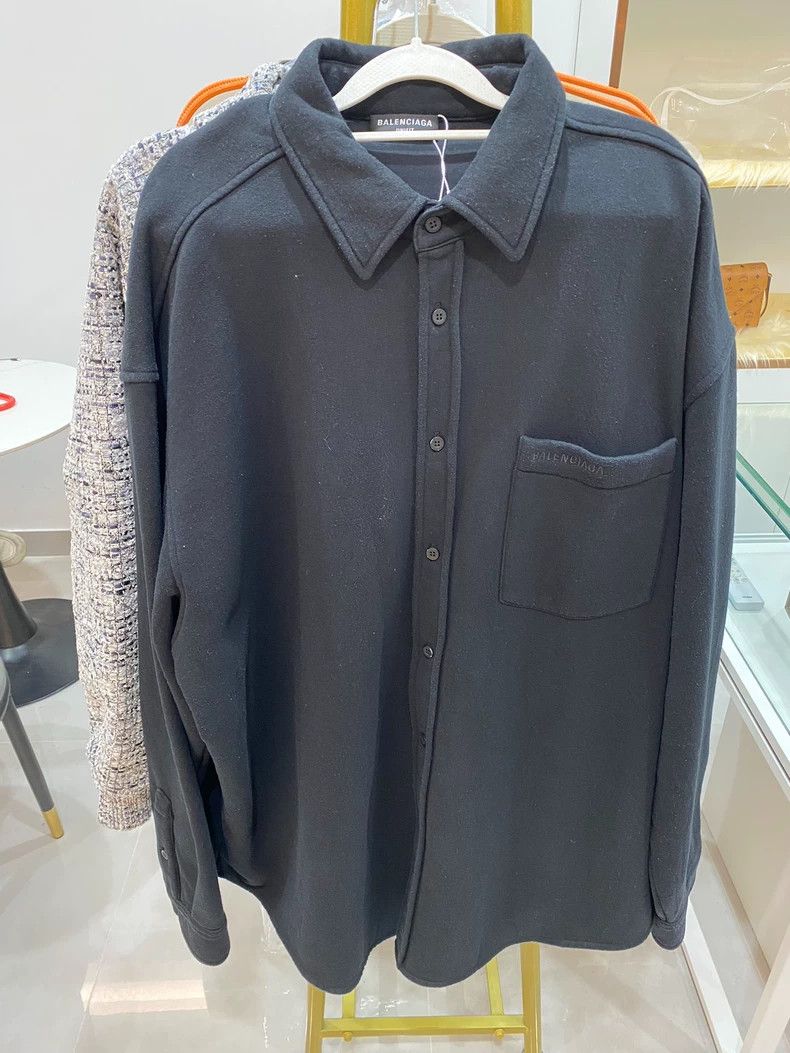 Balenciaga Balenciaga Black woolen shirt coat Size US M / EU 48-50 / 2 - 1 Thumbnail