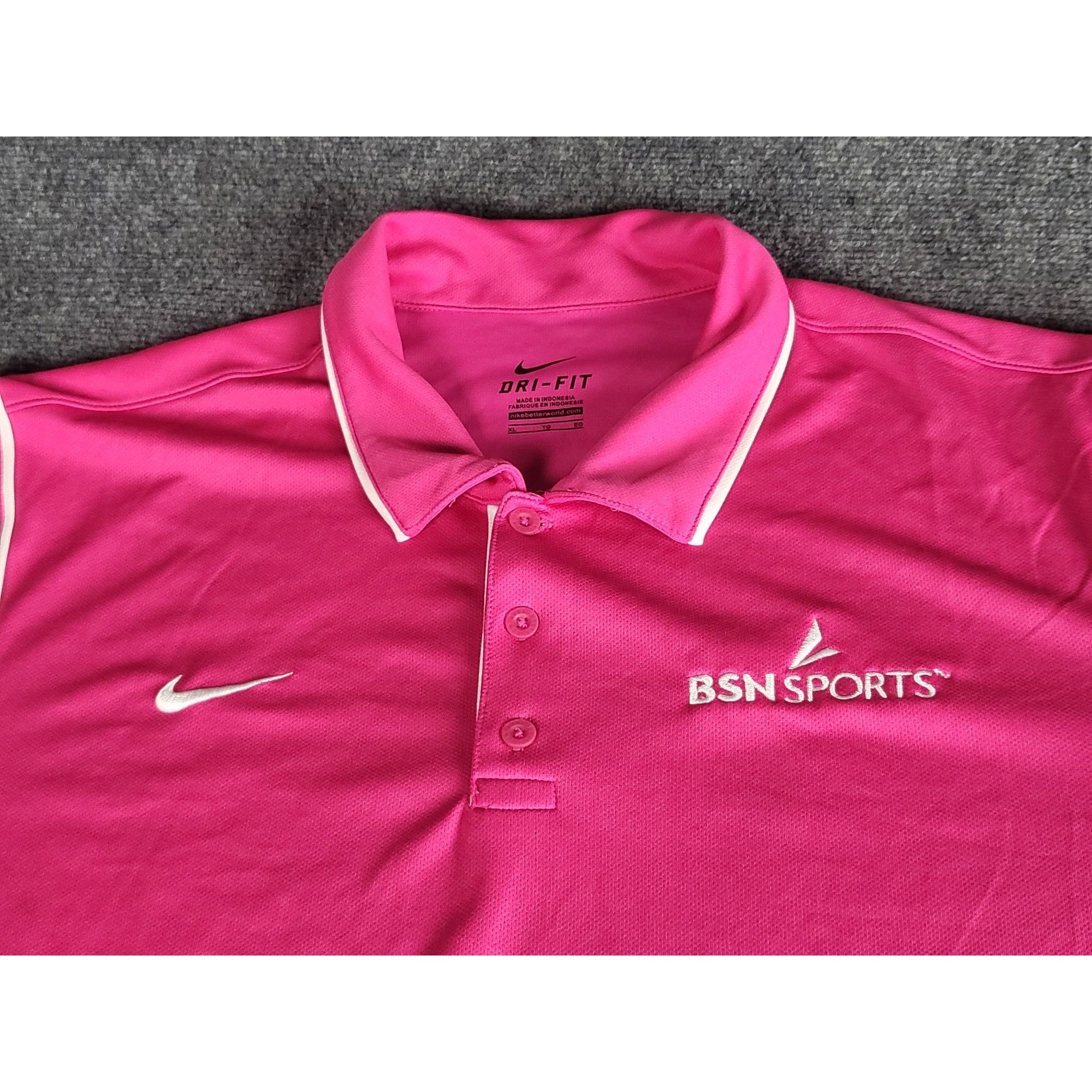 Nike Nike Dri-Fit Polo Men Sz XL Pink BSN Sports Preppy Tennis At Size US XL / EU 56 / 4 - 3 Thumbnail