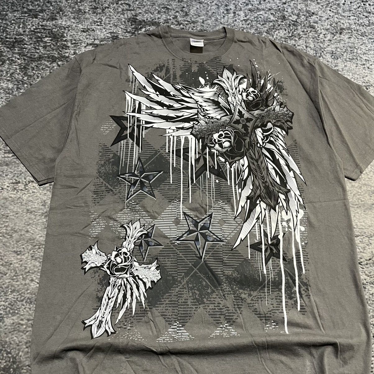 Affliction VINTAGE Y2K AFFLICTION STYLE CROSS GRUNGE SKATER T SHIRT Size US XXL / EU 58 / 5 - 3 Thumbnail