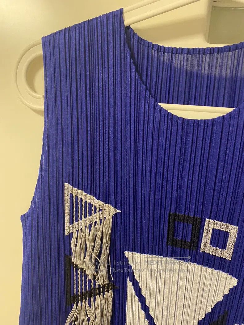 Issey Miyake Issey Miyake Ruched Sleeveless Tassel Patchwork Top Size L / US 10 / IT 46 - 4 Thumbnail